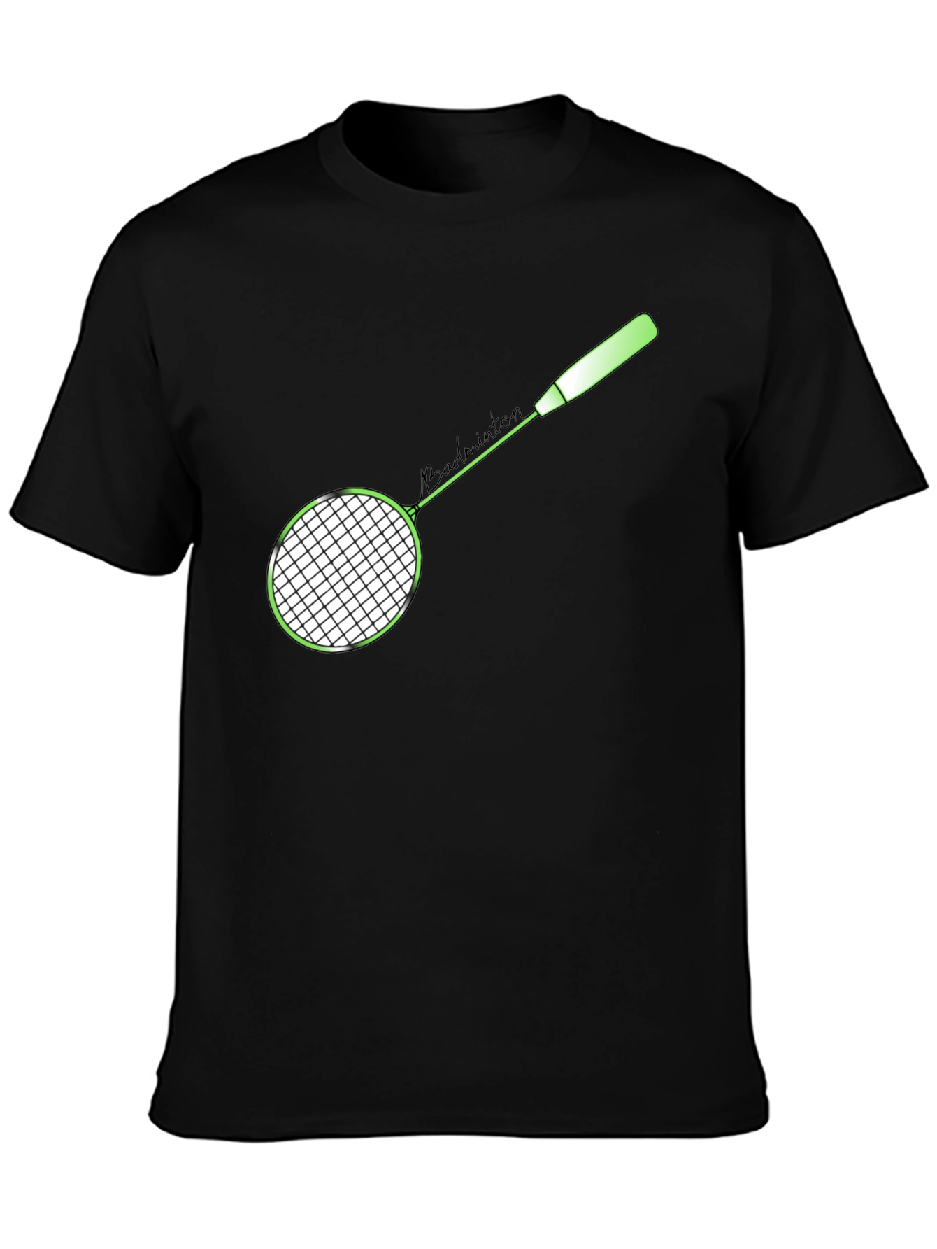 Badminton Racket Graphic T-Shirt - Sporty Casual Tee