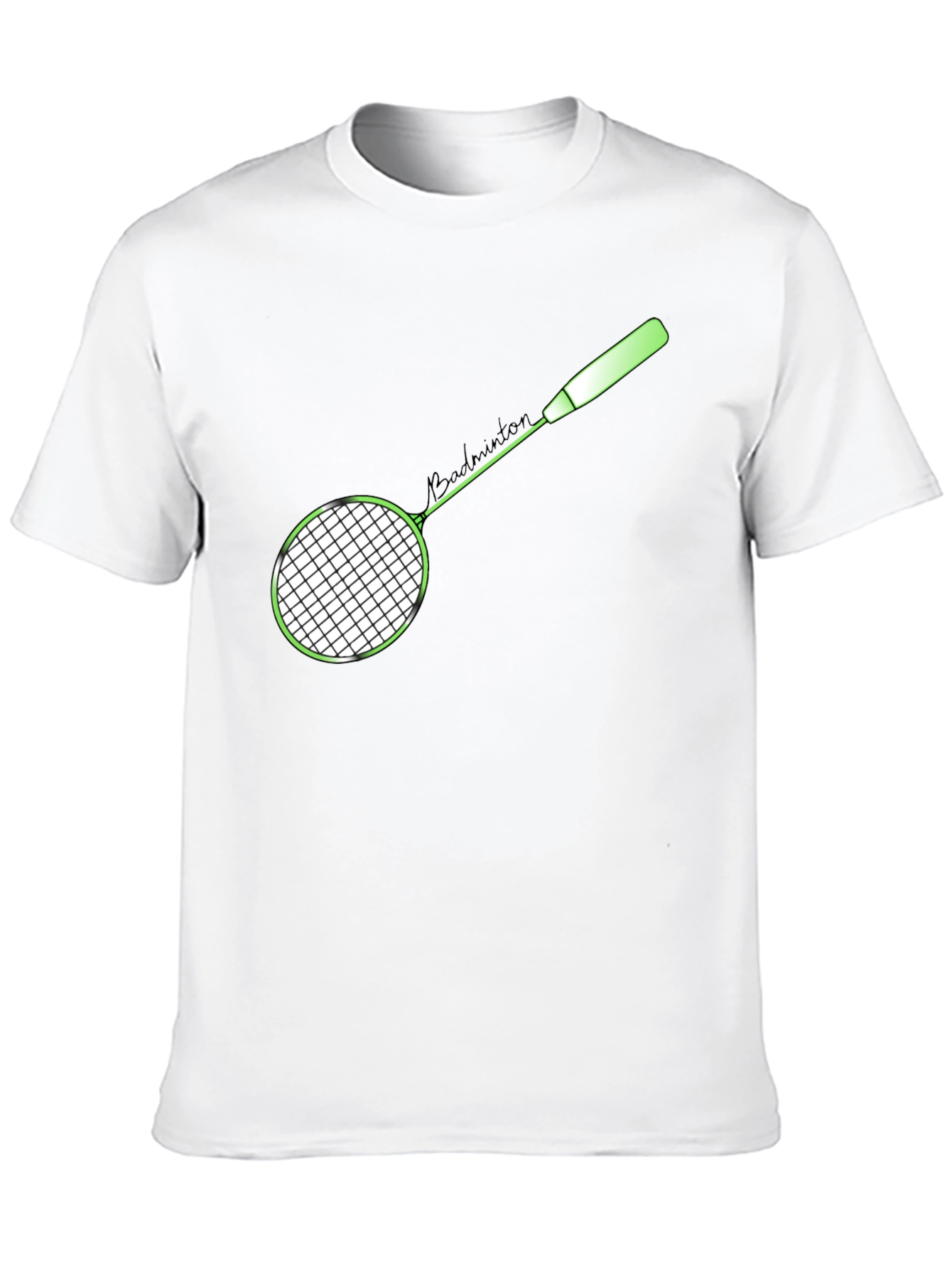 Badminton Racket Graphic T-Shirt - Sporty Casual Tee