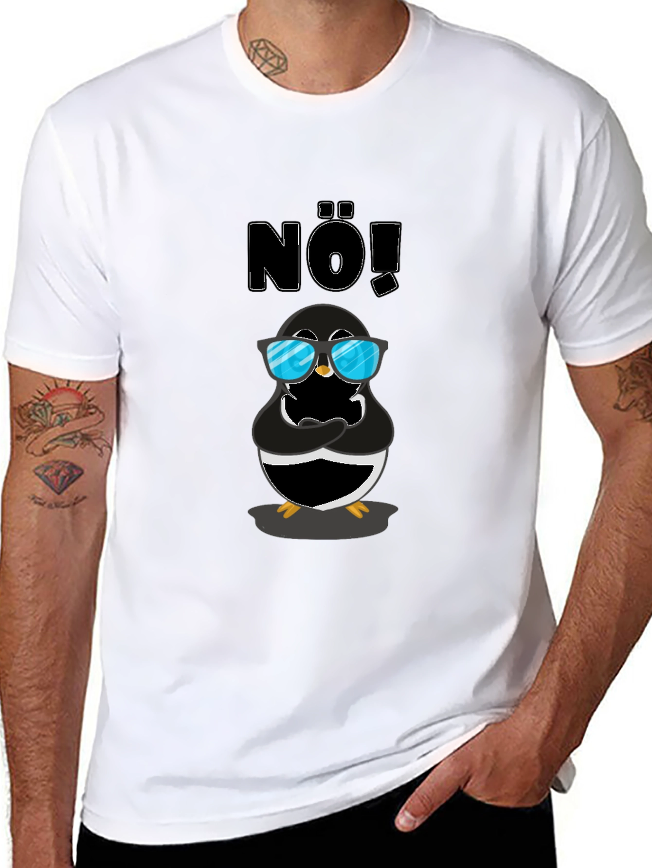 Nö! Cool Penguin Graphic T-Shirt - Unisex
