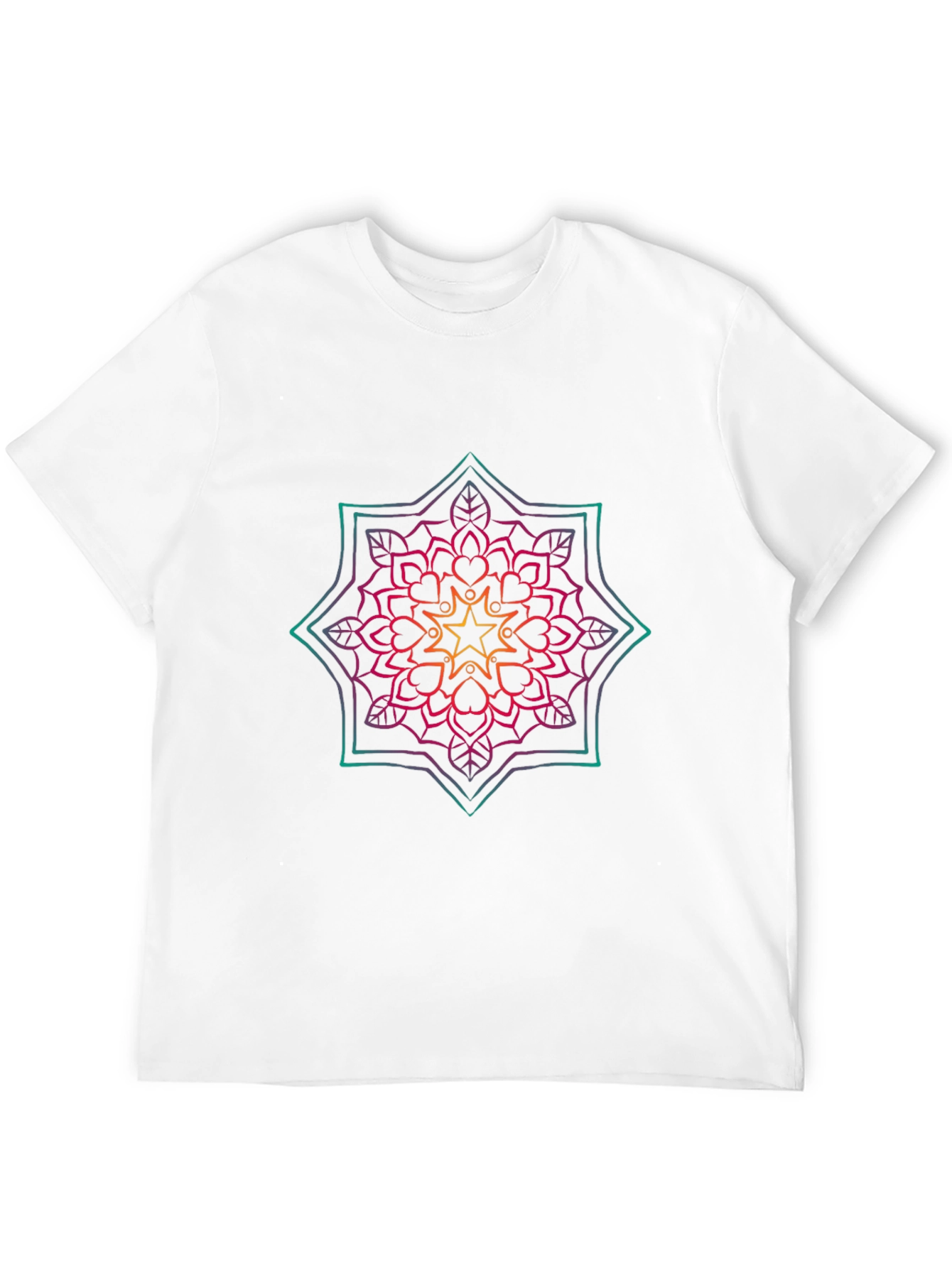 Geometric Mandala Graphic Black T-Shirt