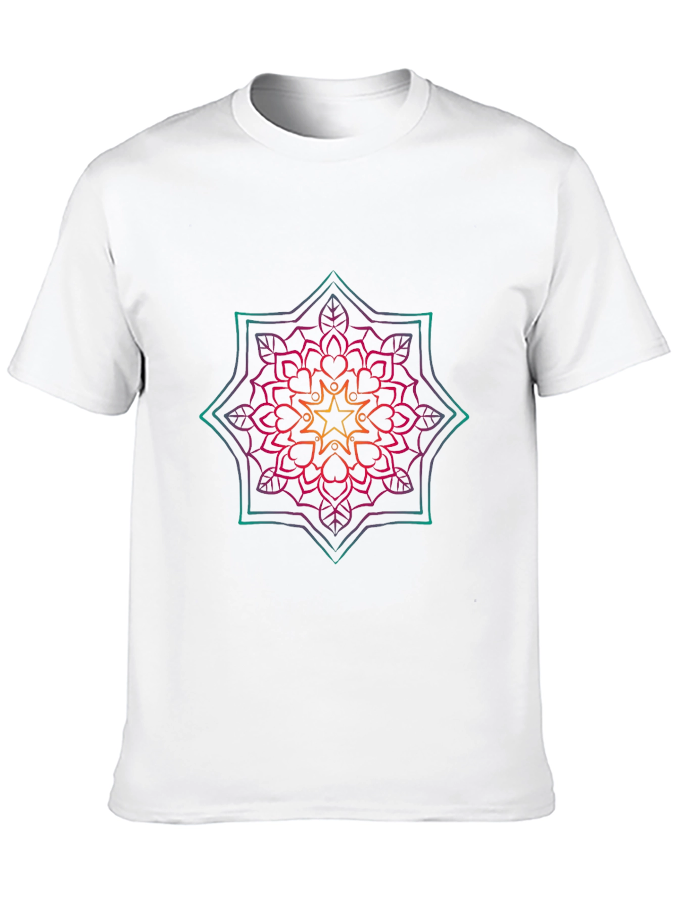 Geometric Mandala Graphic Black T-Shirt