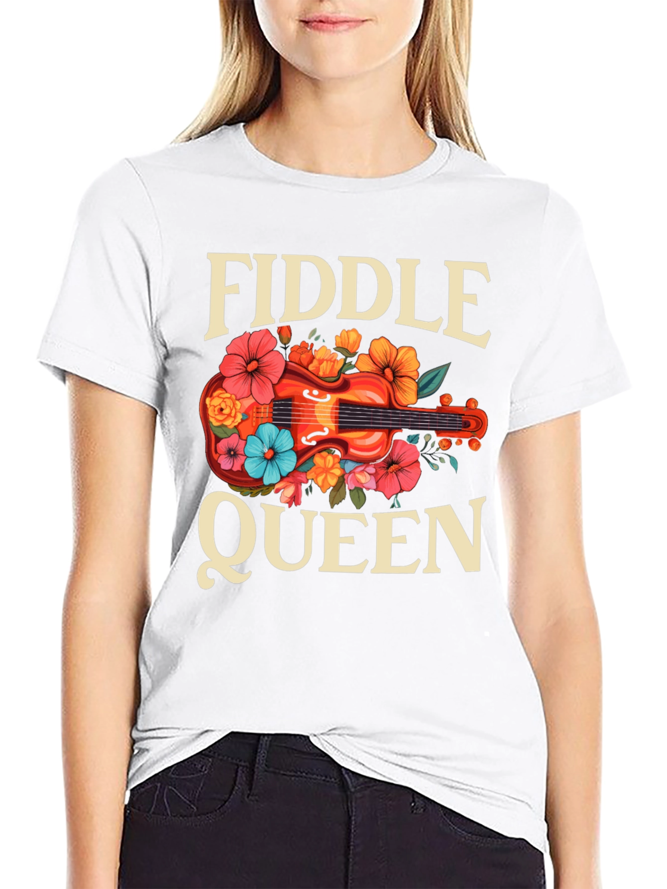 Fiddle Queen Floral T-Shirt