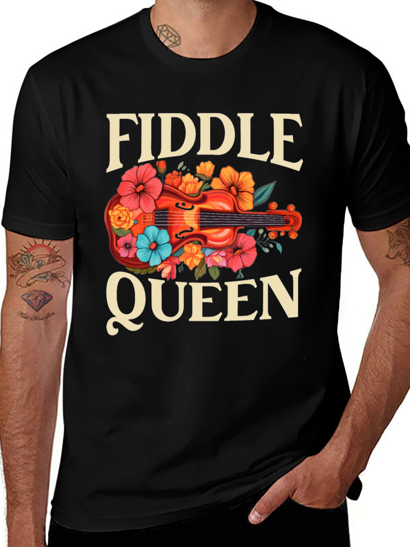 Fiddle Queen Floral T-Shirt