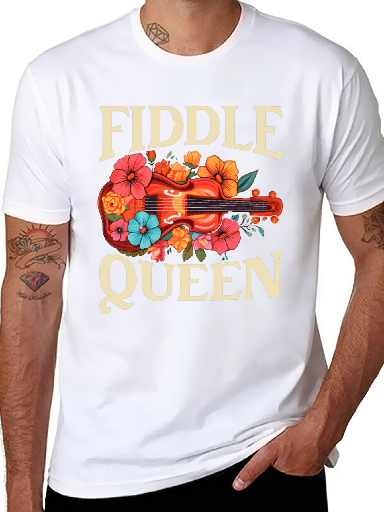 Fiddle Queen Floral T-Shirt