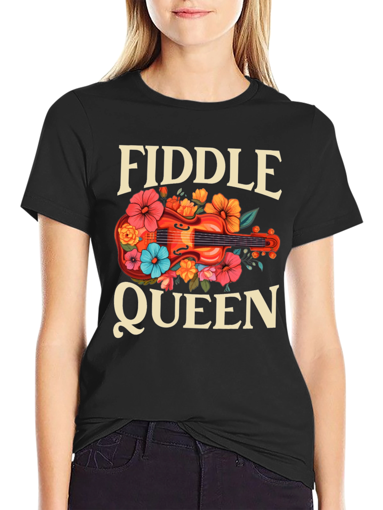Fiddle Queen Floral T-Shirt