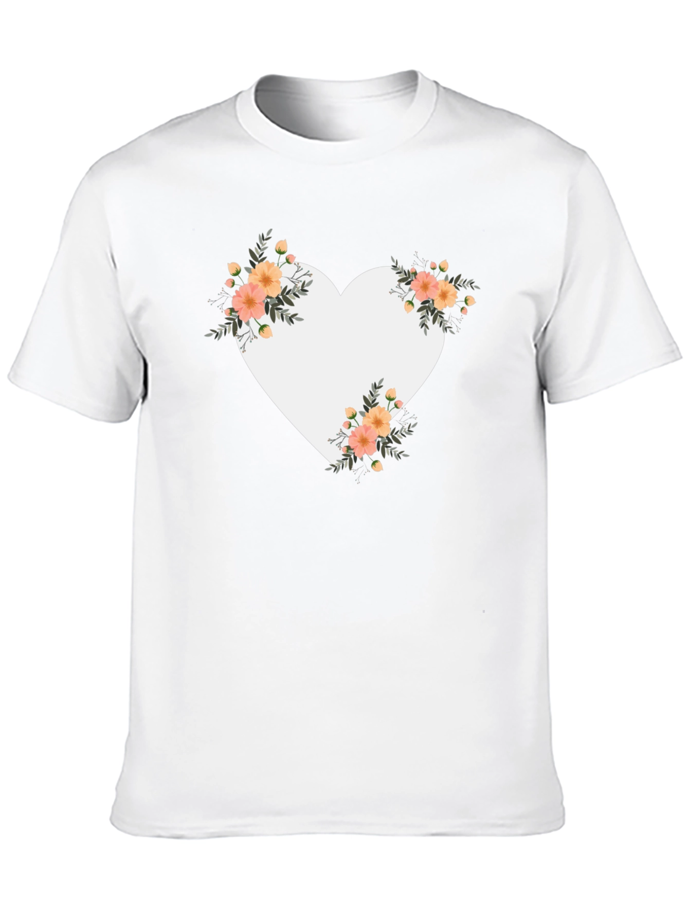 Floral Heart Graphic Black Tee