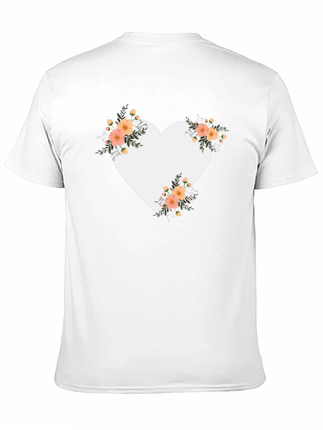Floral Heart Graphic Black Tee