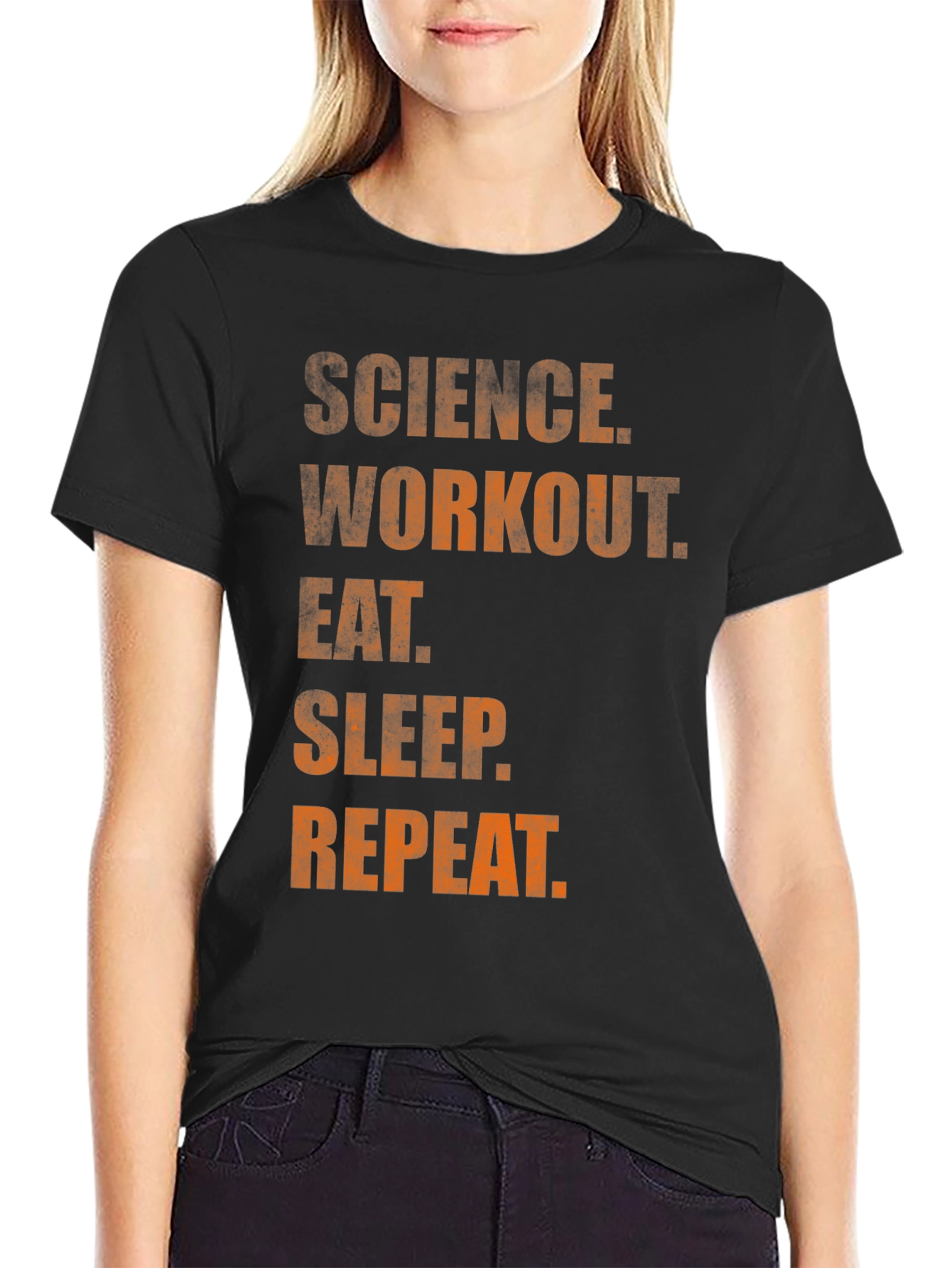 Science Workout Eat Sleep Repeat Graphic Tee