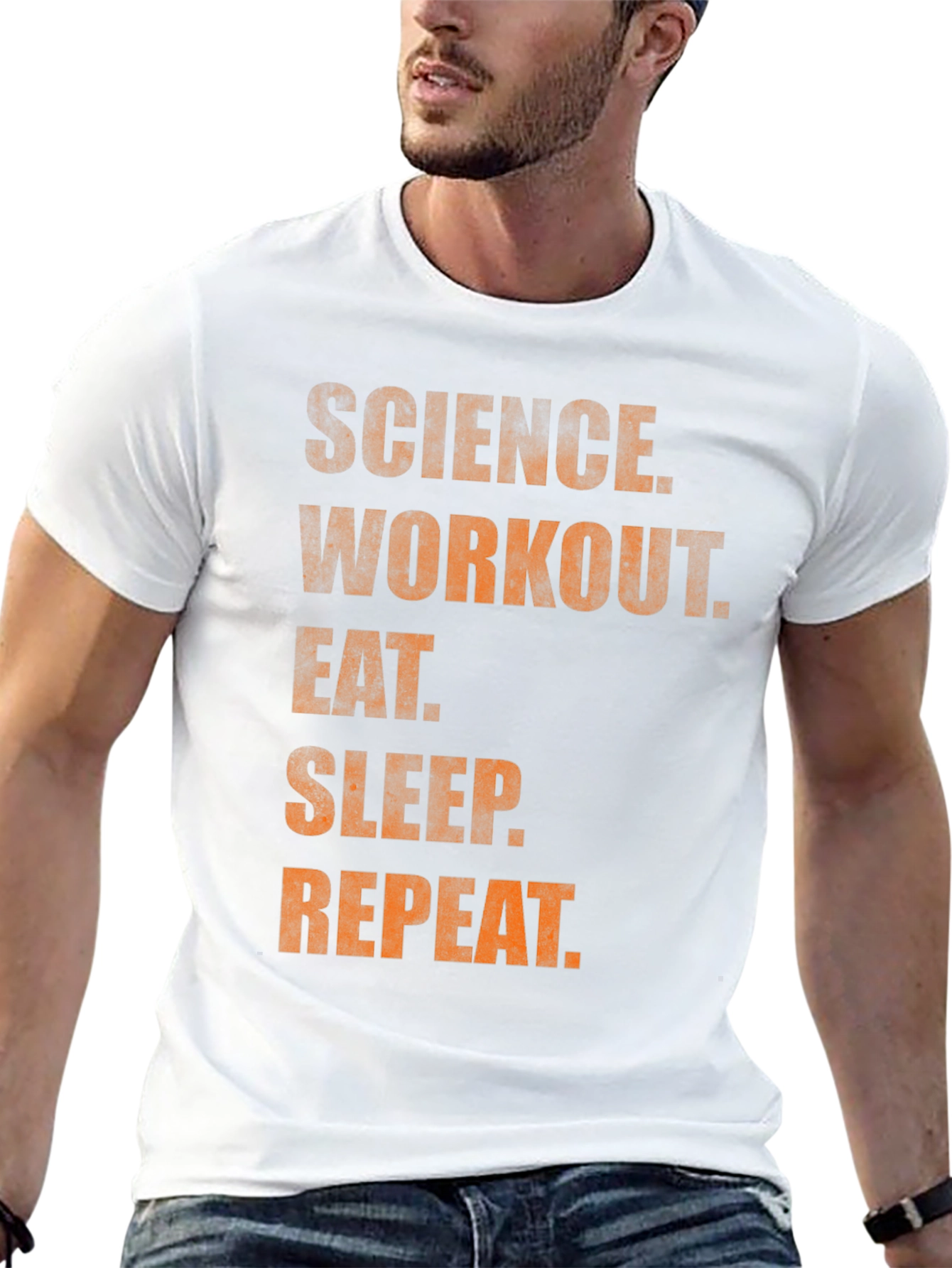 Science Workout Eat Sleep Repeat Graphic Tee
