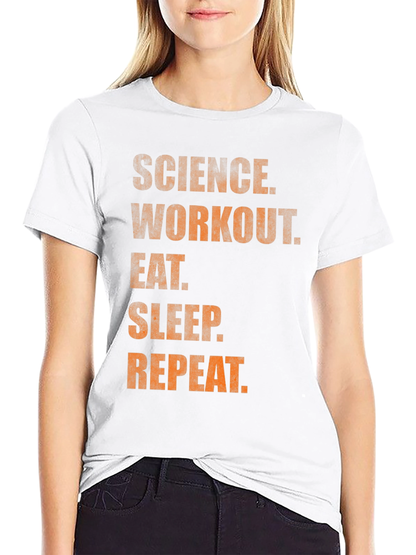 Science Workout Eat Sleep Repeat Graphic Tee