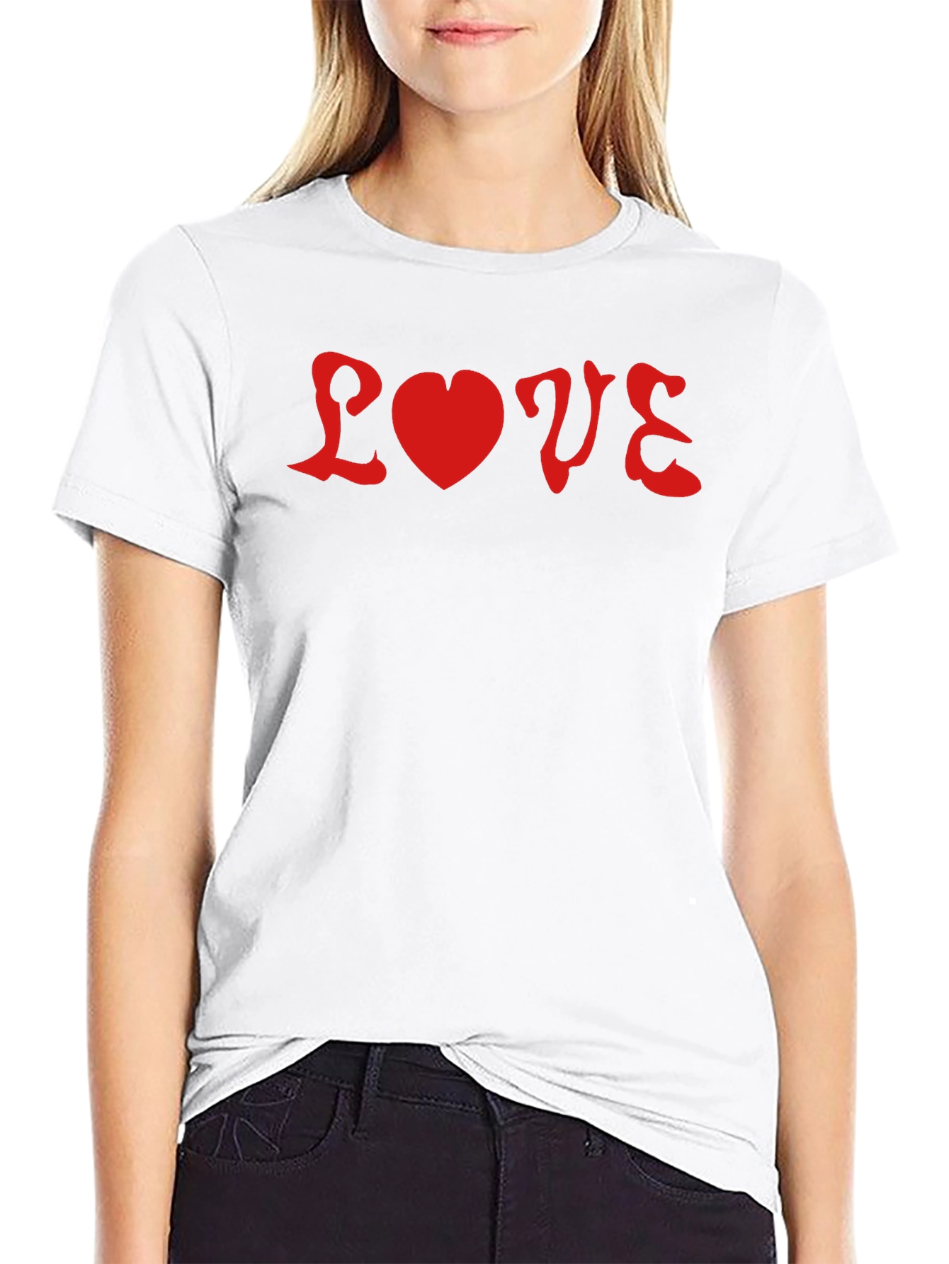 Love Graphic Tee - Red on Black