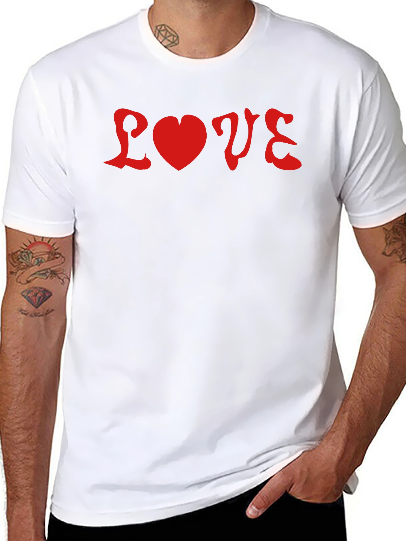 Love Graphic Tee - Red on Black