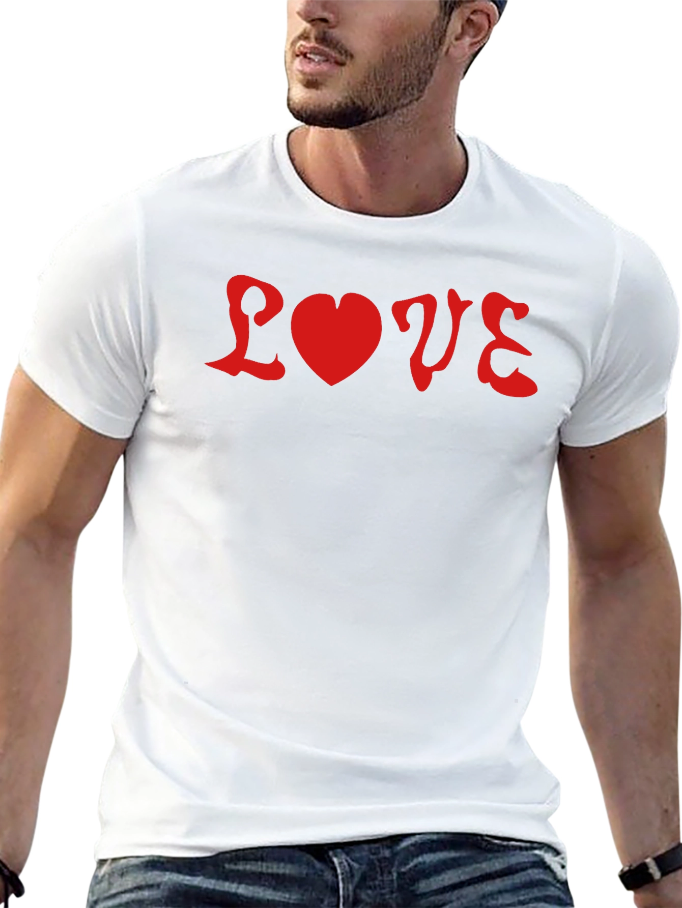 Love Graphic Tee - Red on Black