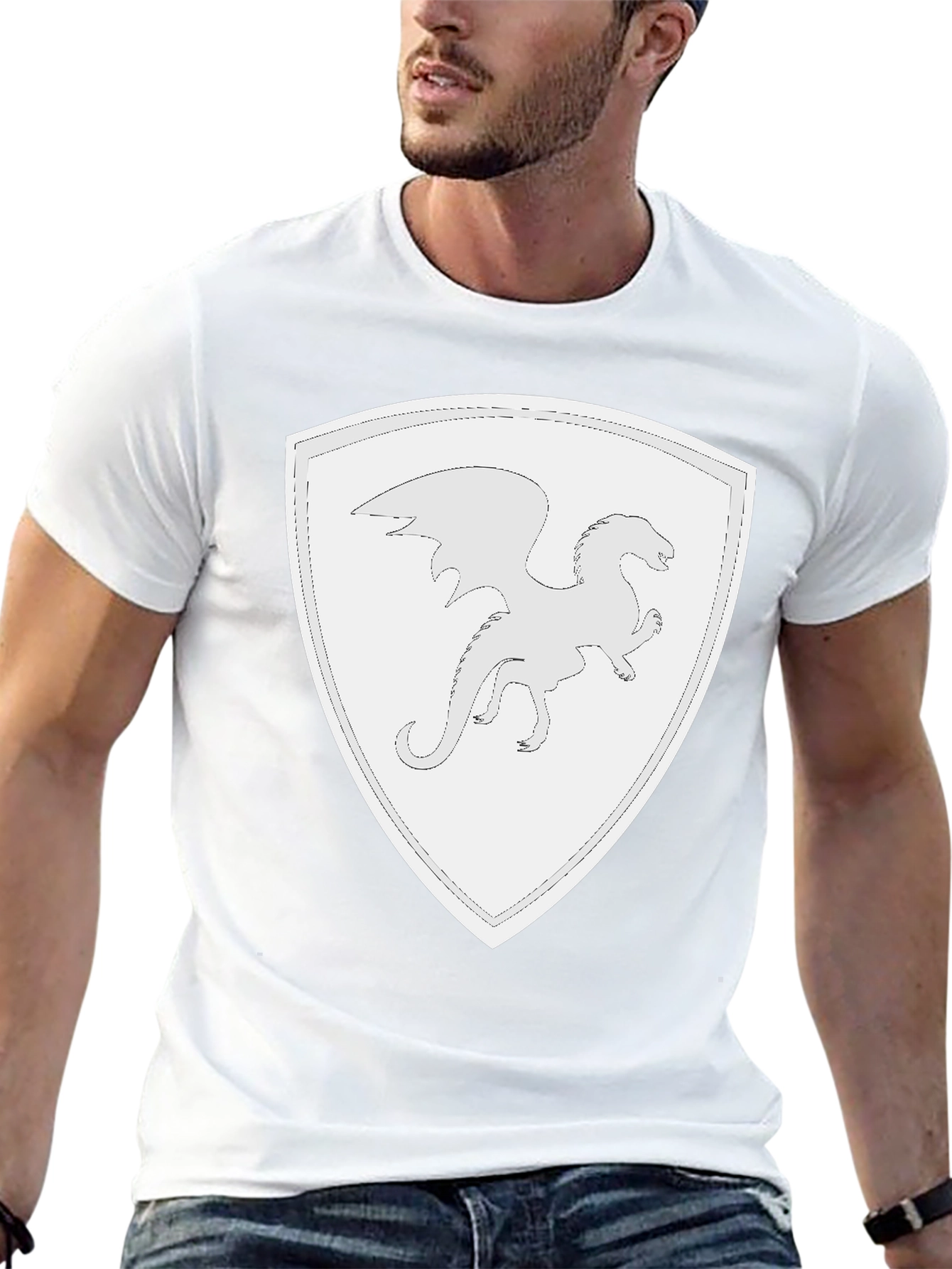Dragon Shield Black T-Shirt - Fantasy Tee