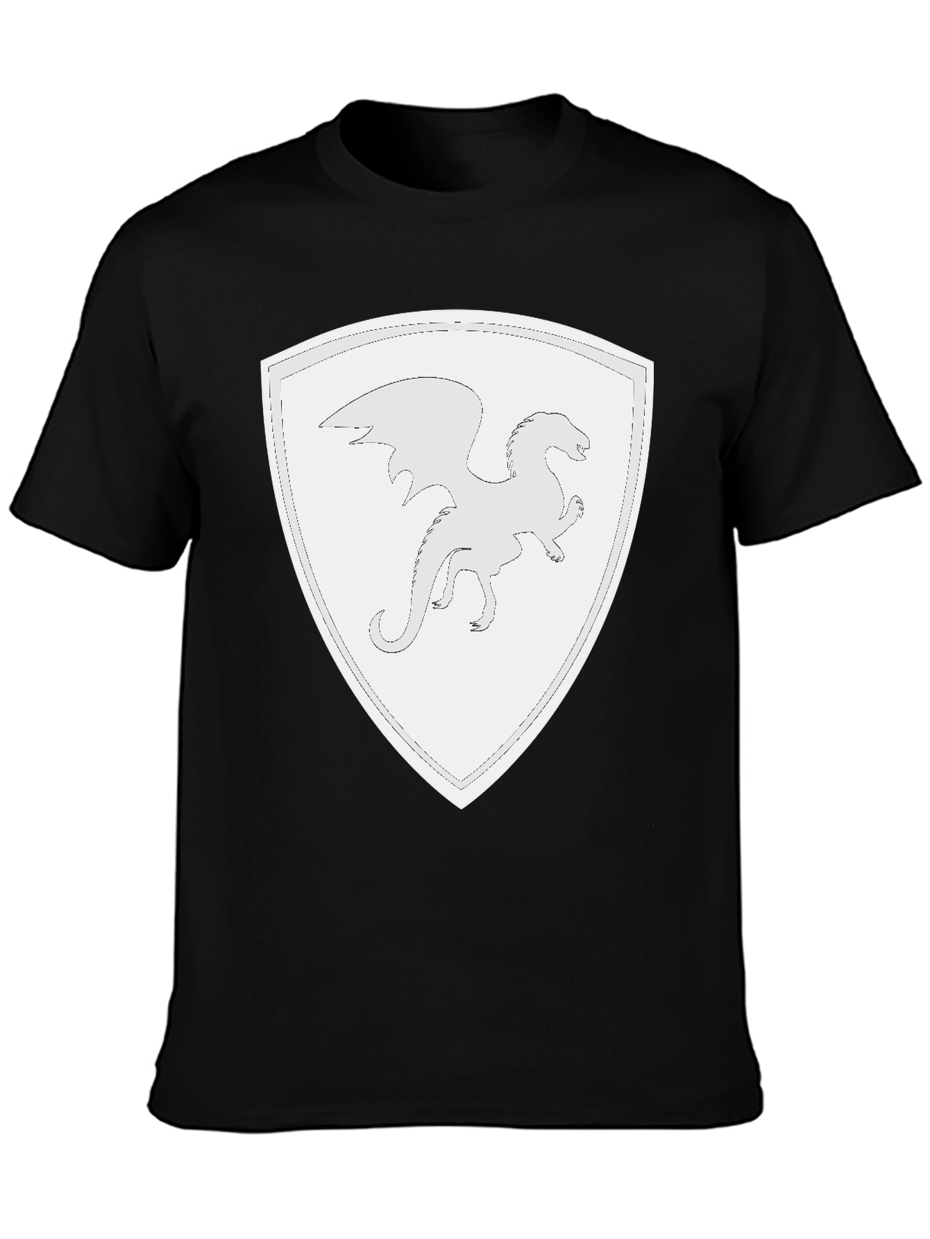 Dragon Shield Black T-Shirt - Fantasy Tee