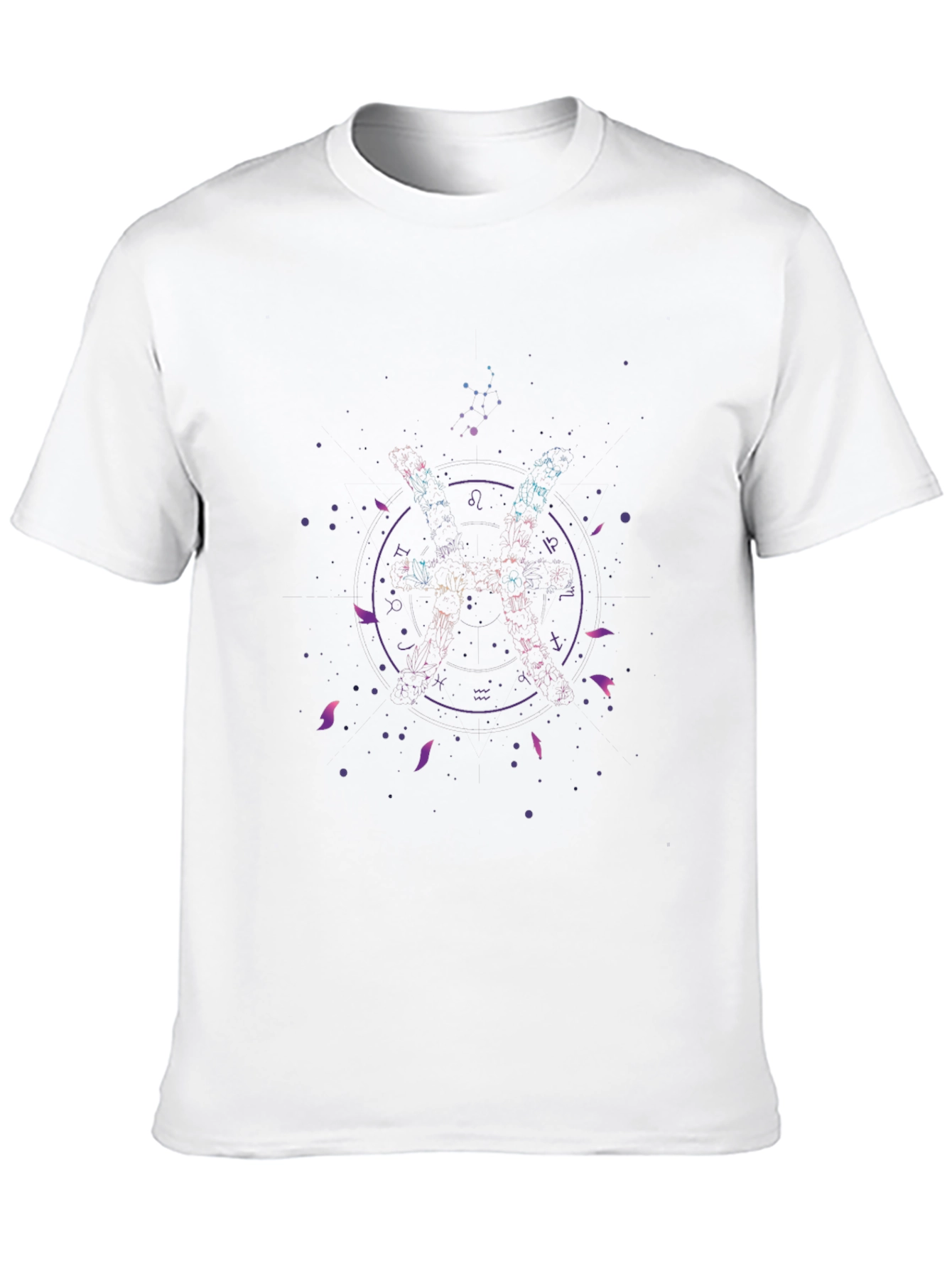 Zodiac Sign Graphic Tee - Stylish Black Cotton Blend