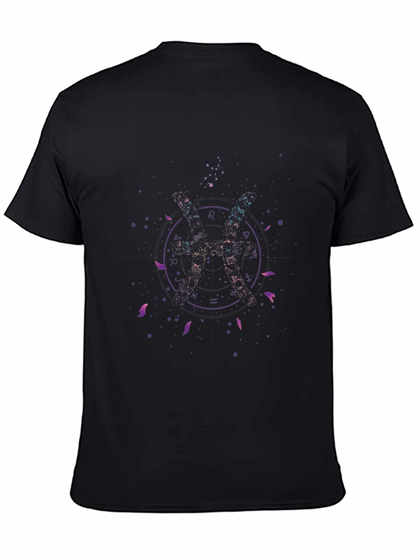 Zodiac Sign Graphic Tee - Stylish Black Cotton Blend