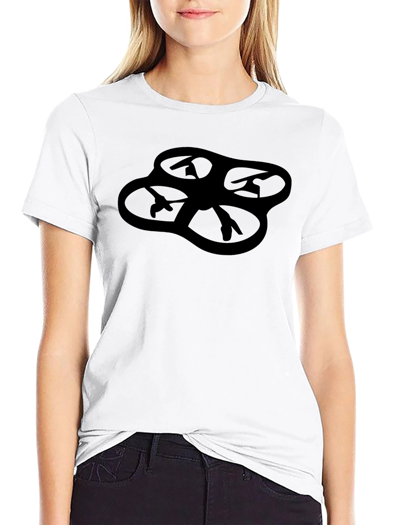 Drone Silhouette Black T-Shirt - Modern Style