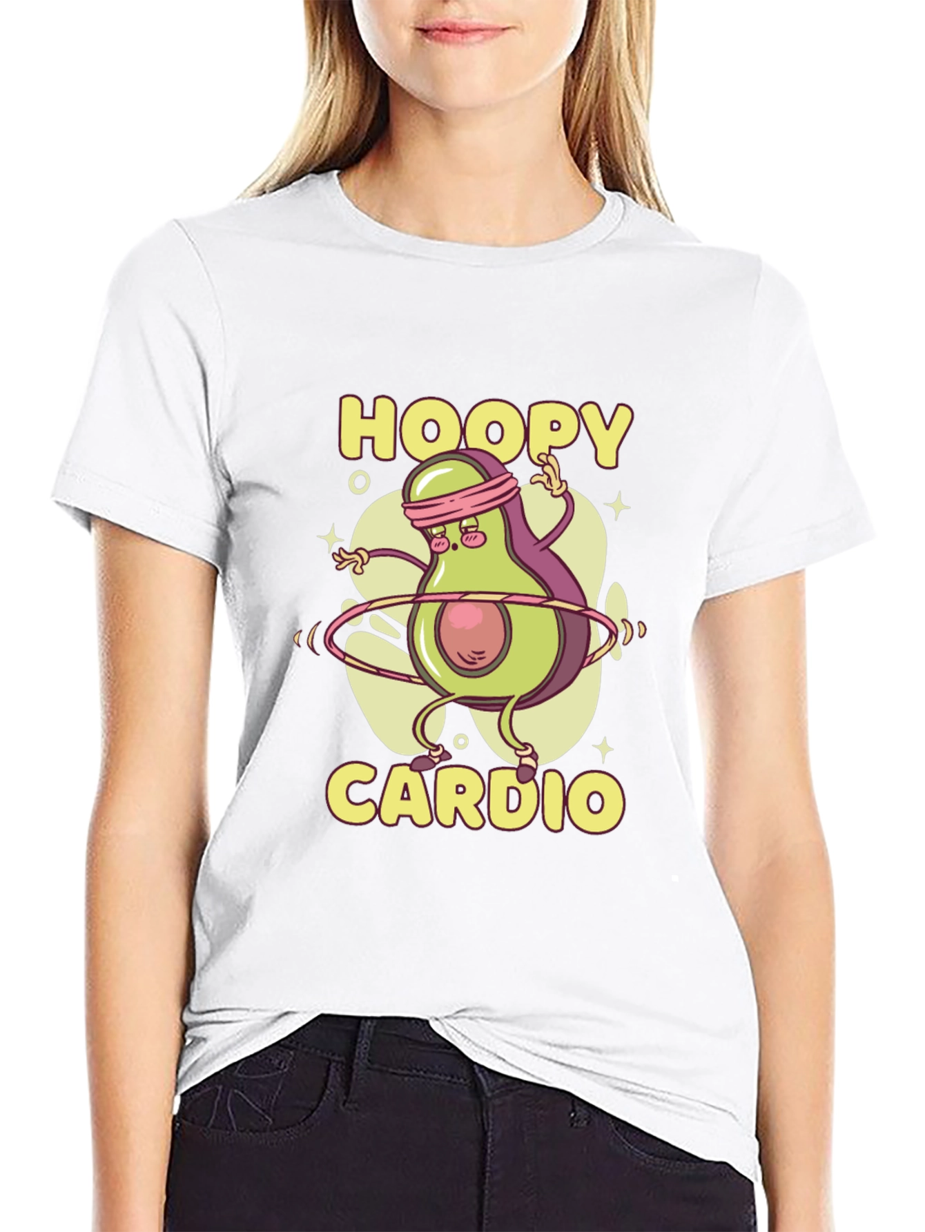 Hoopy Cardio Avocado Graphic T-Shirt