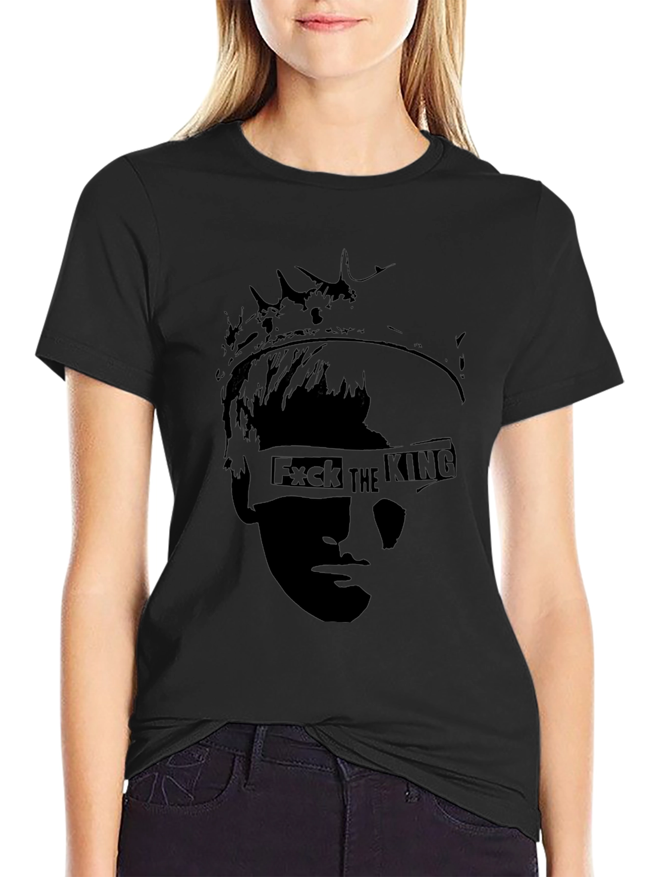 F*ck the King Graphic Black T-Shirt