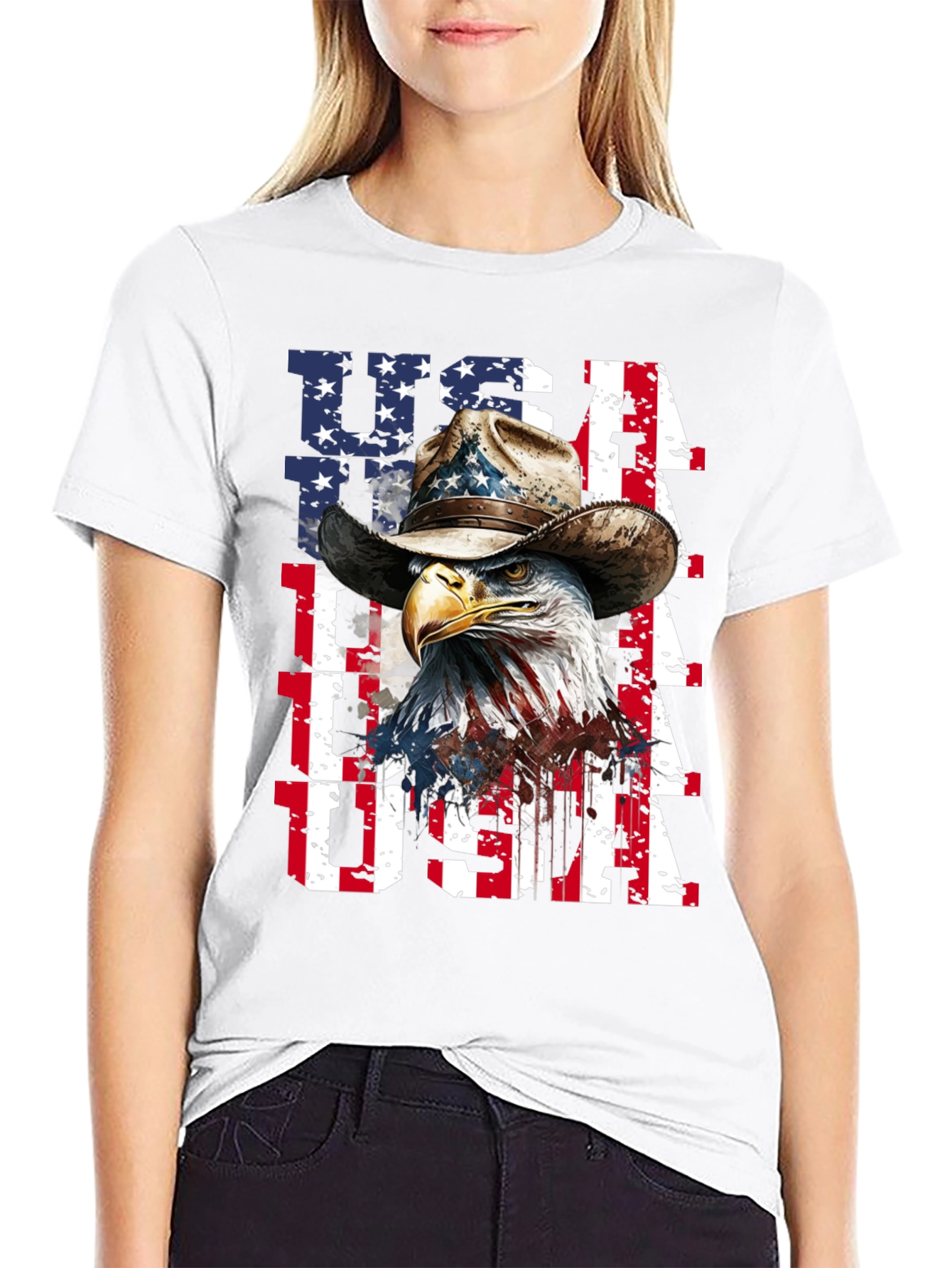 Patriotic Eagle USA Graphic Tee