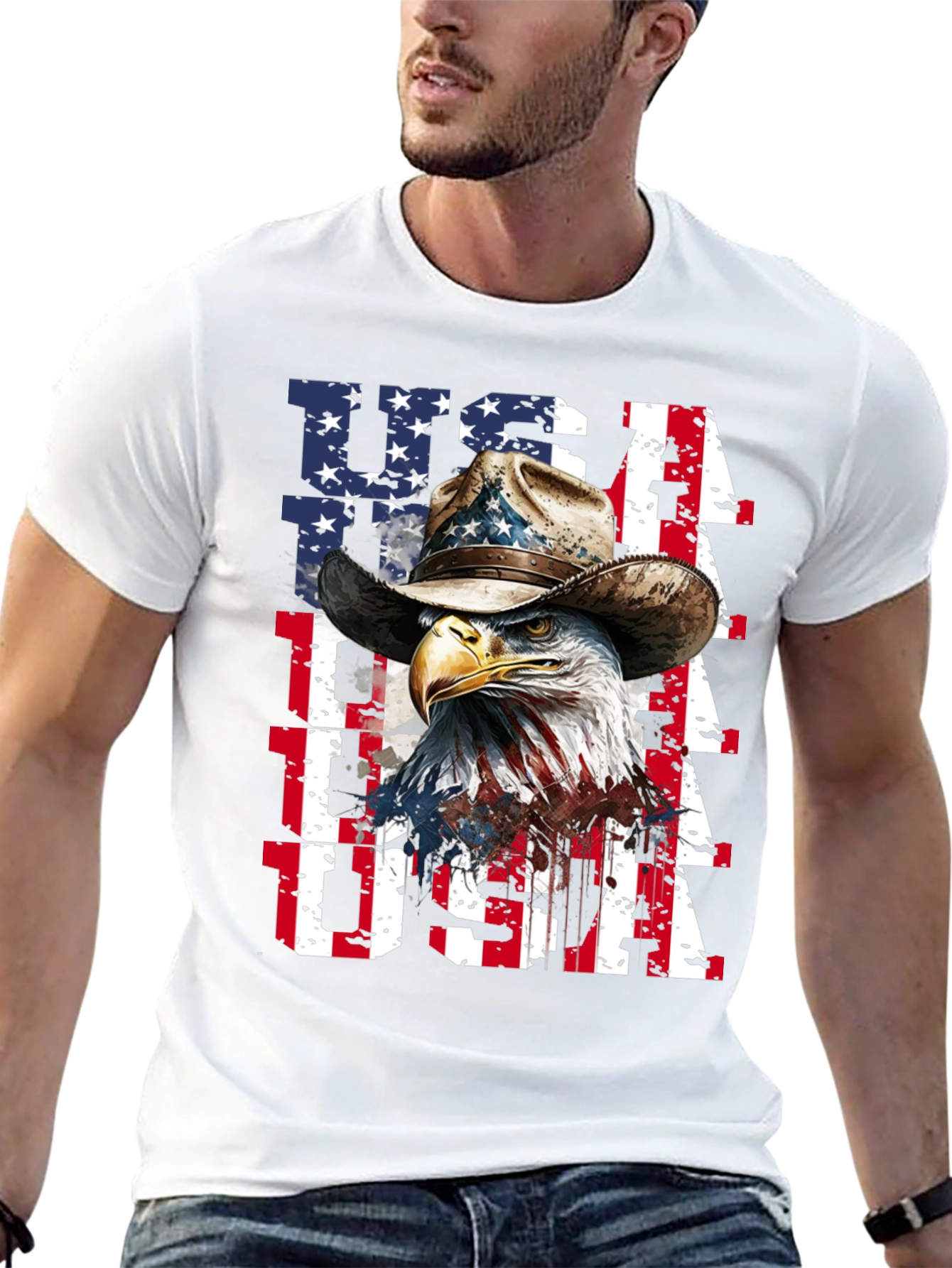 Patriotic Eagle USA Graphic Tee