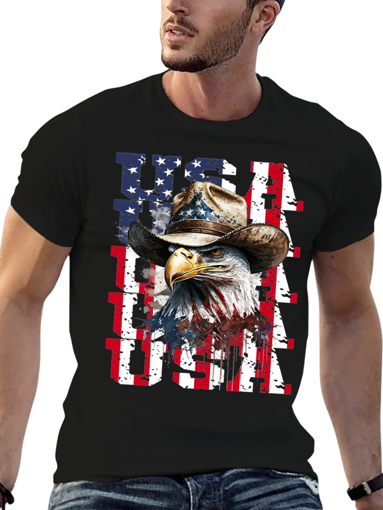 Patriotic Eagle USA Graphic Tee