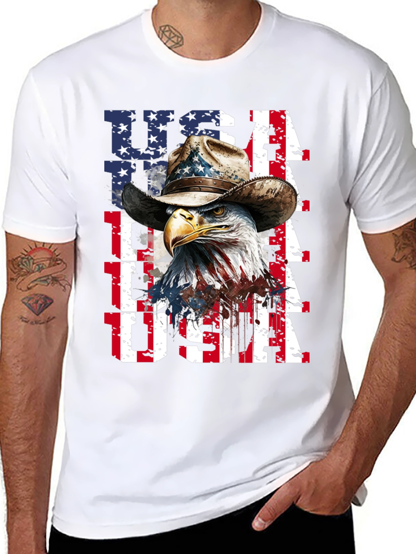Patriotic Eagle USA Graphic Tee