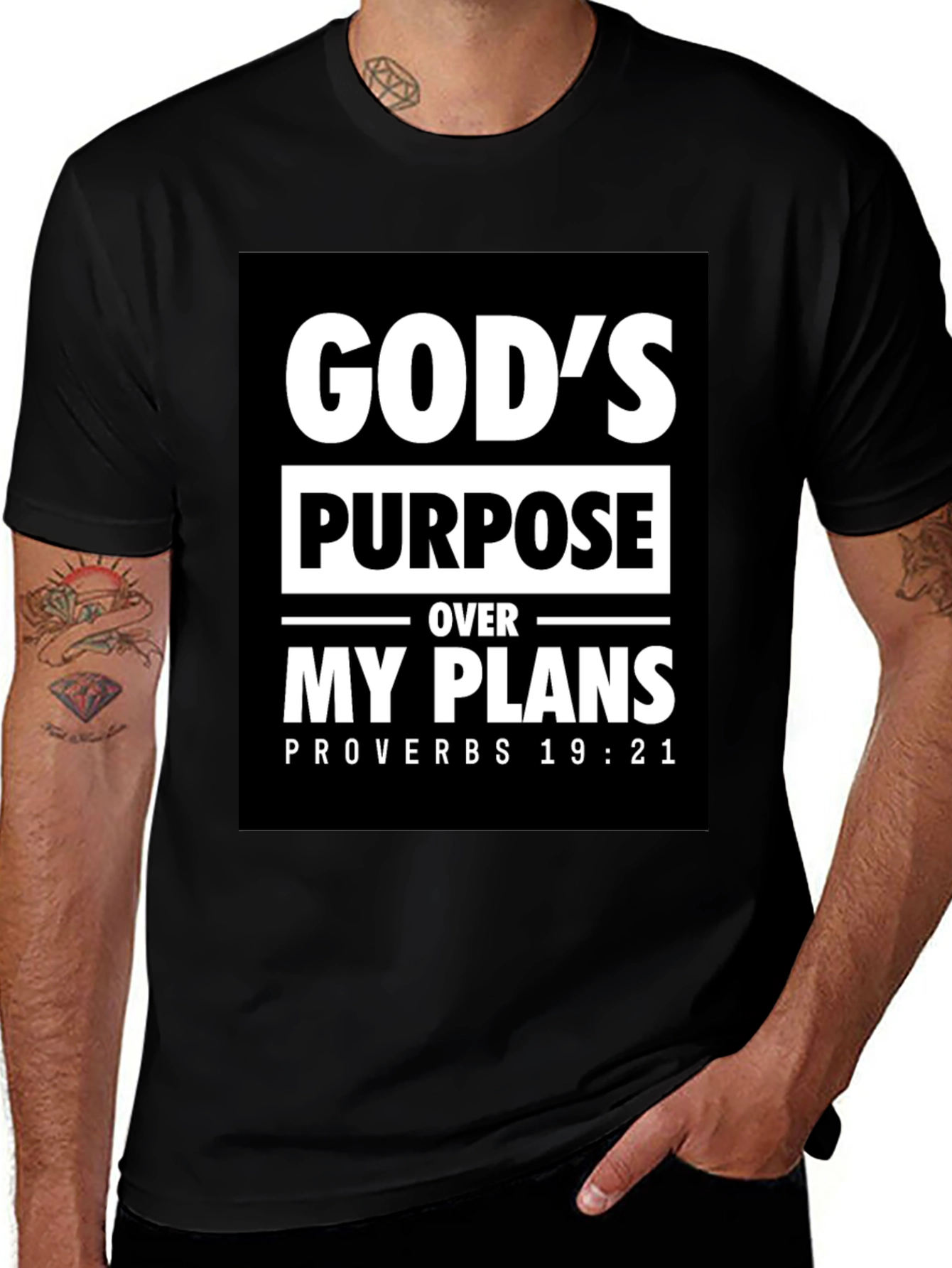 Gods Purpose T-Shirt - Proverbs 19:21 - Christian Tee