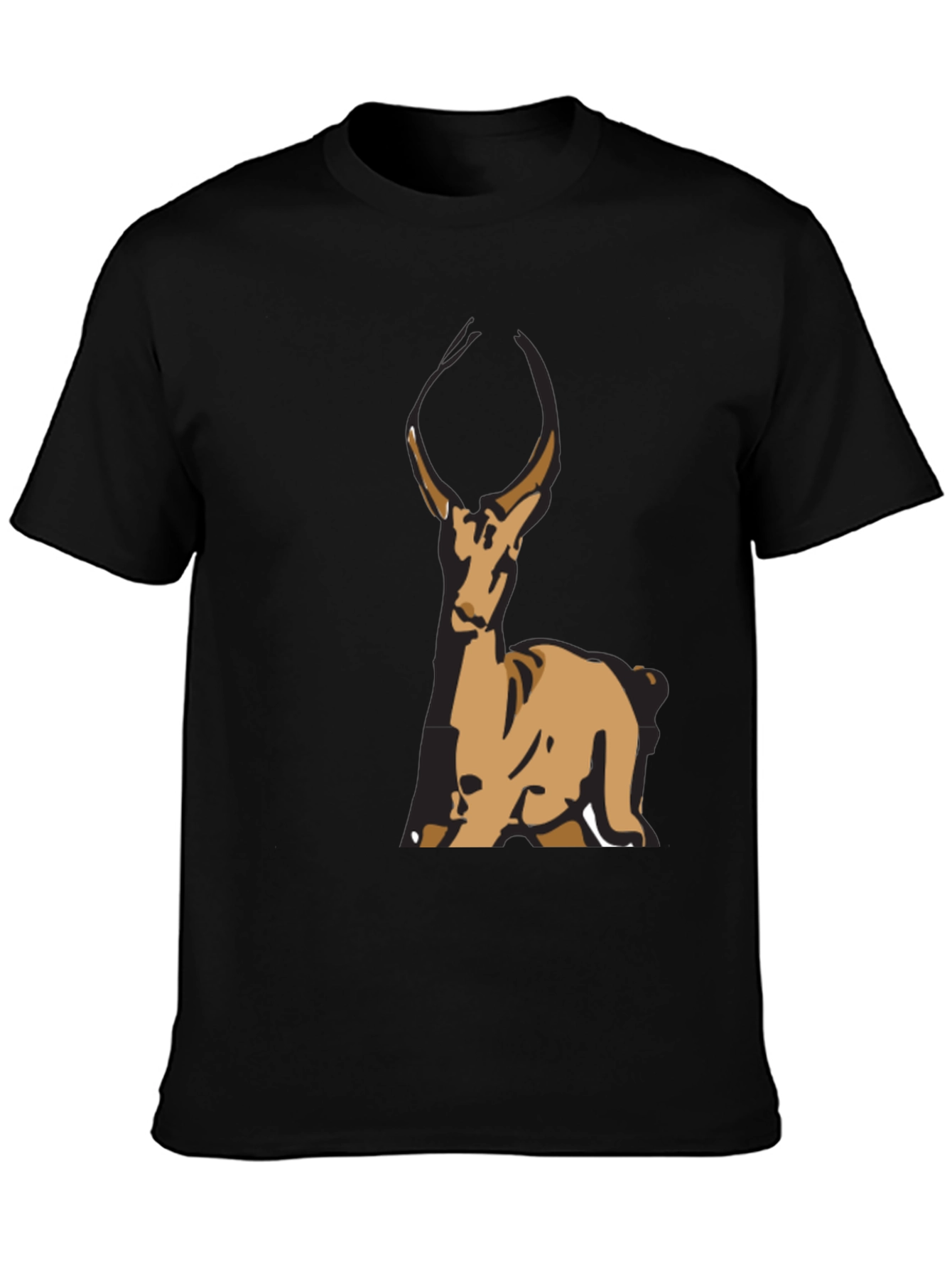 Deer Graphic Black T-Shirt - Casual Wear
