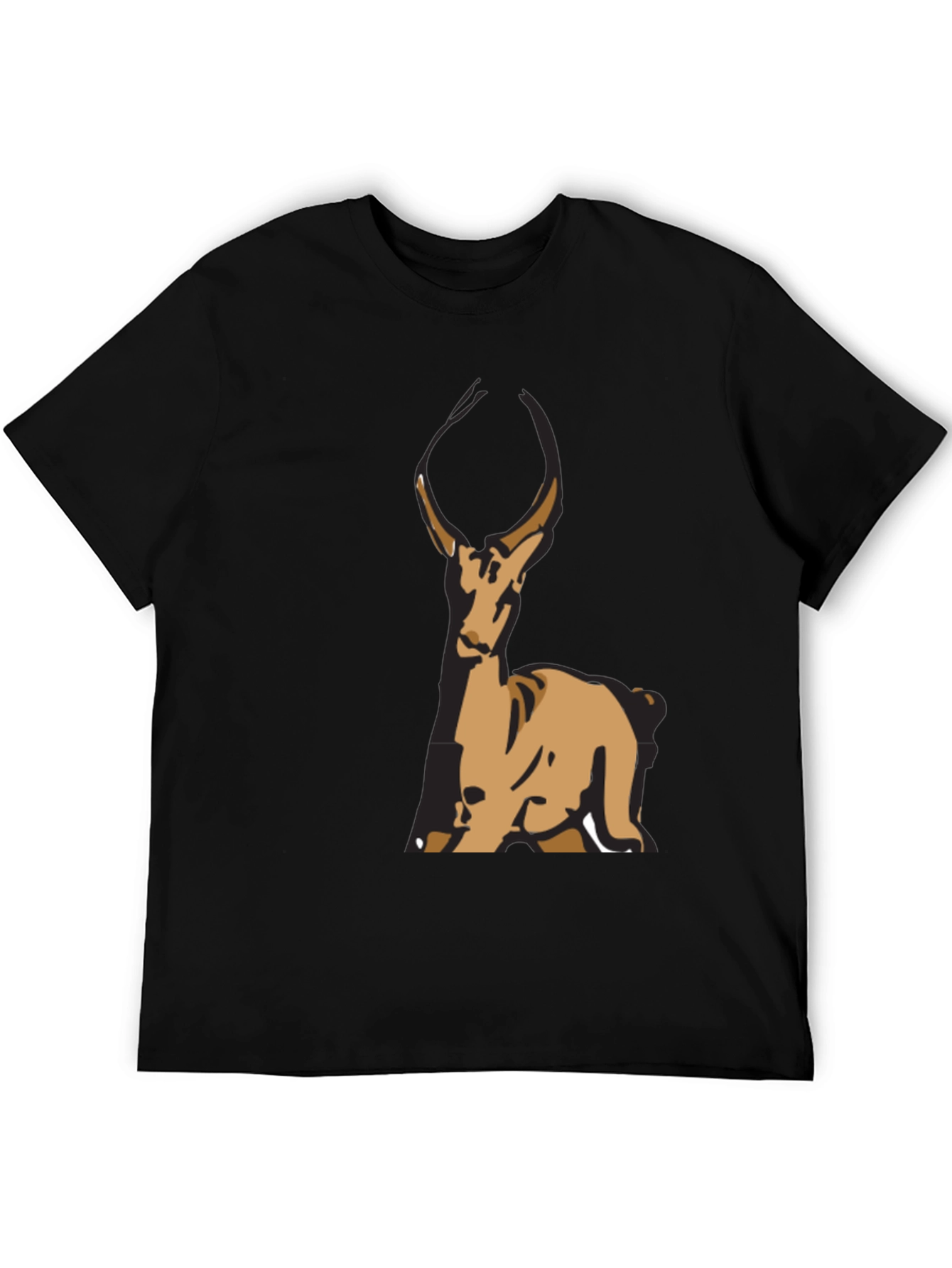 Deer Graphic Black T-Shirt - Casual Wear