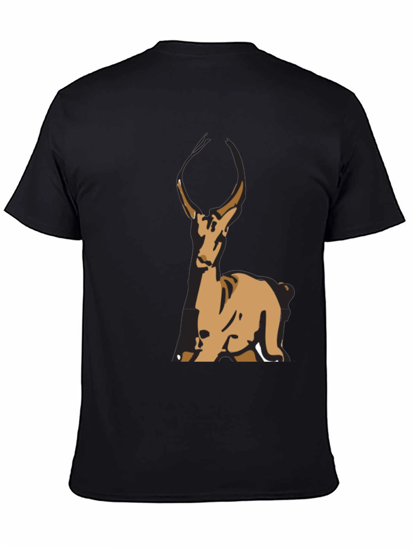 Deer Graphic Black T-Shirt - Casual Wear
