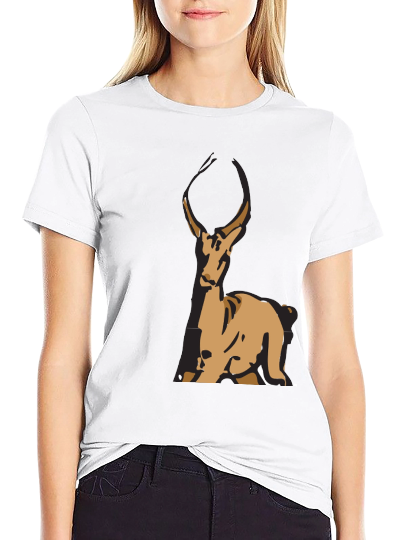 Deer Graphic Black T-Shirt - Casual Wear