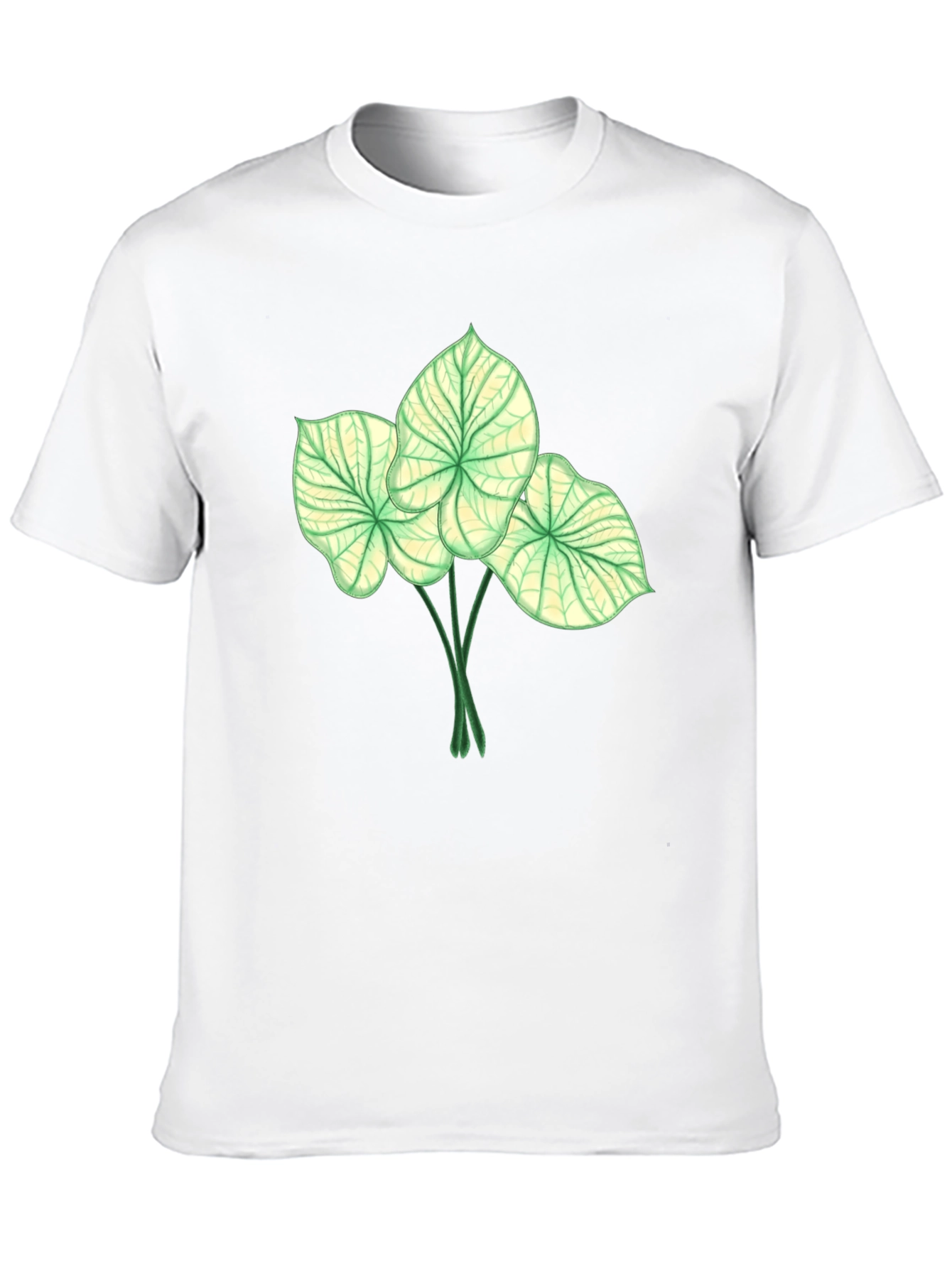 Botanical Leaf Print Black T-Shirt