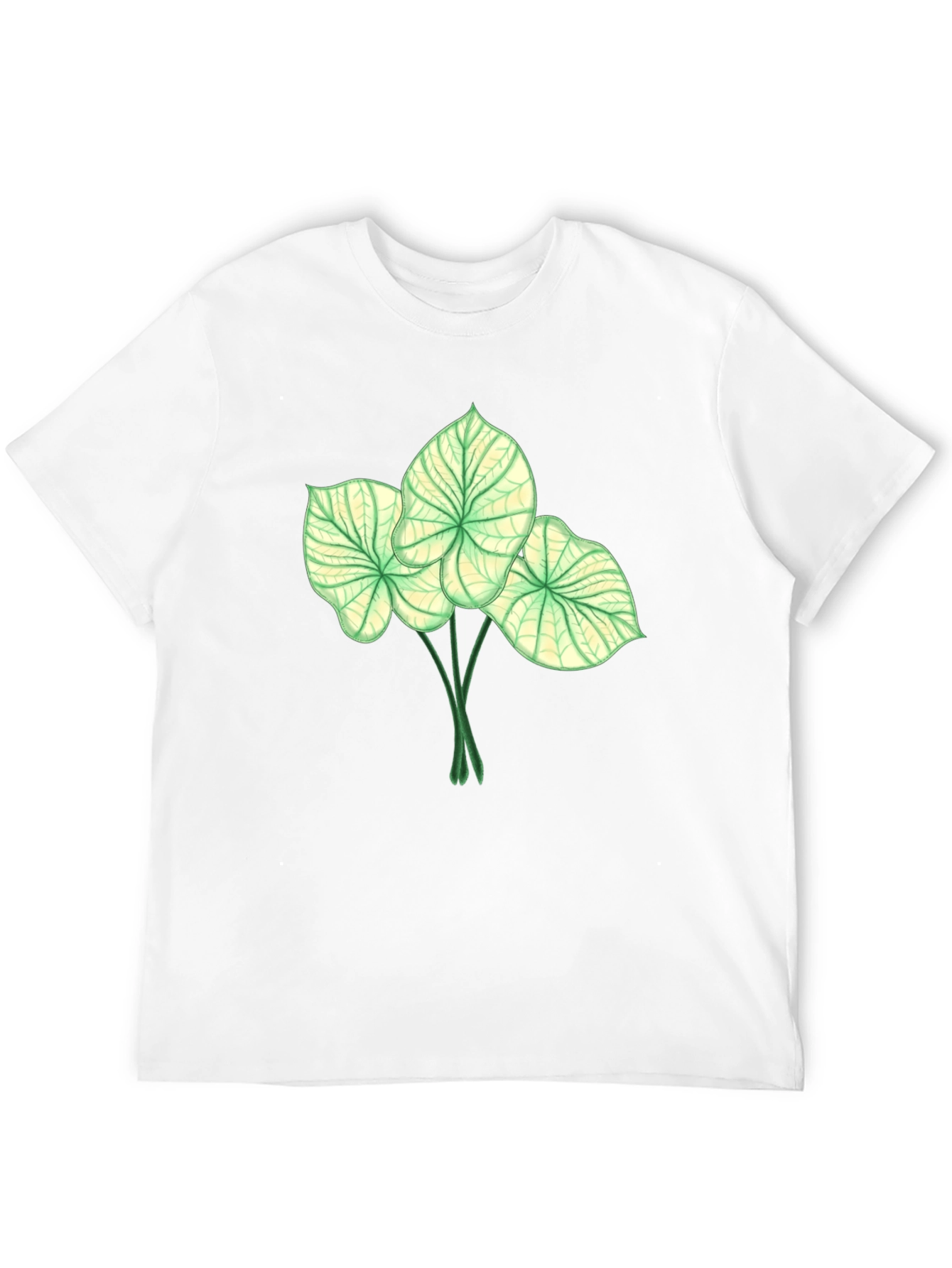Botanical Leaf Print Black T-Shirt