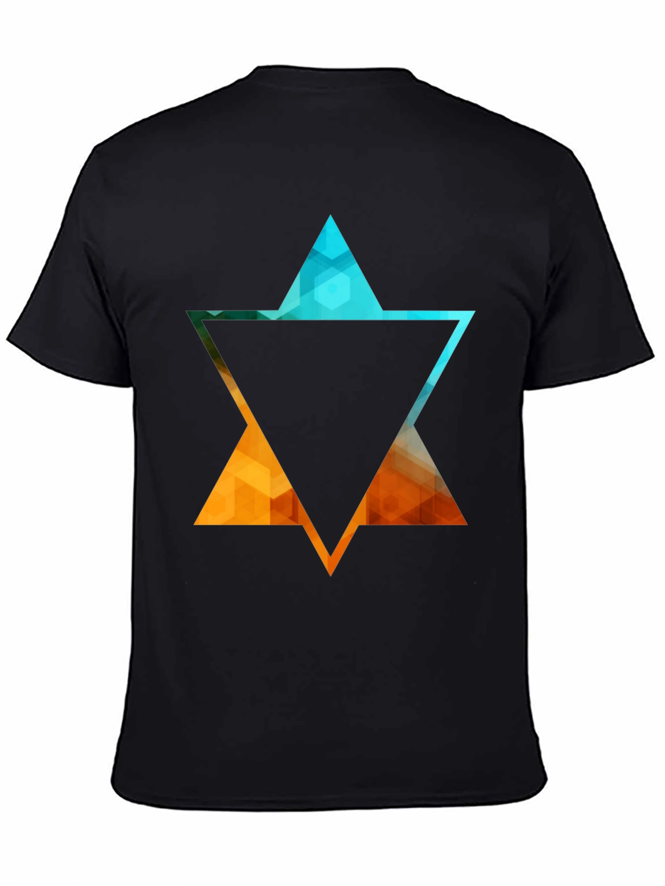 Geometric Star Graphic Tee - Stylish Black T-Shirt