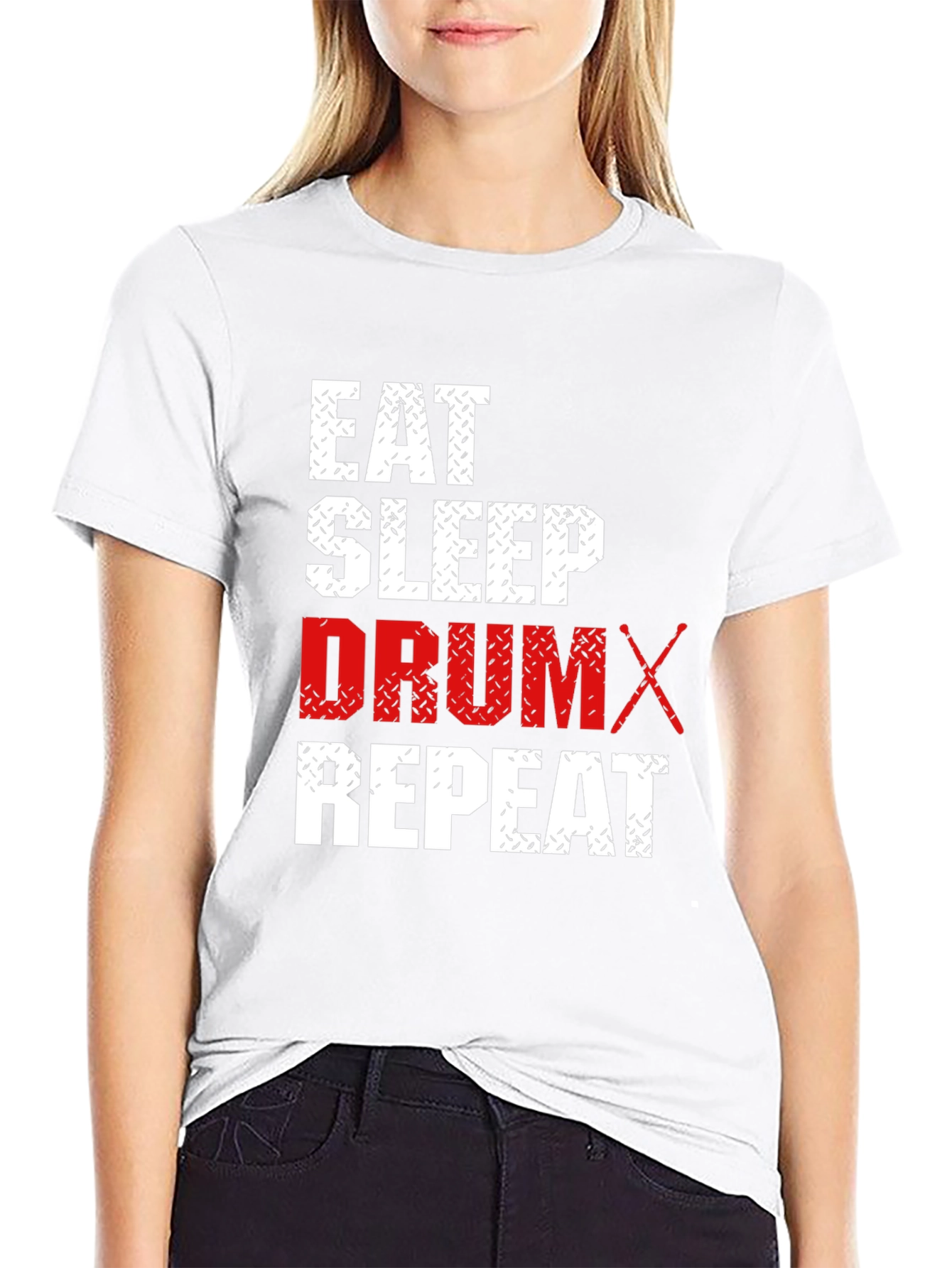 Eat Sleep Drum Repeat Black T-Shirt