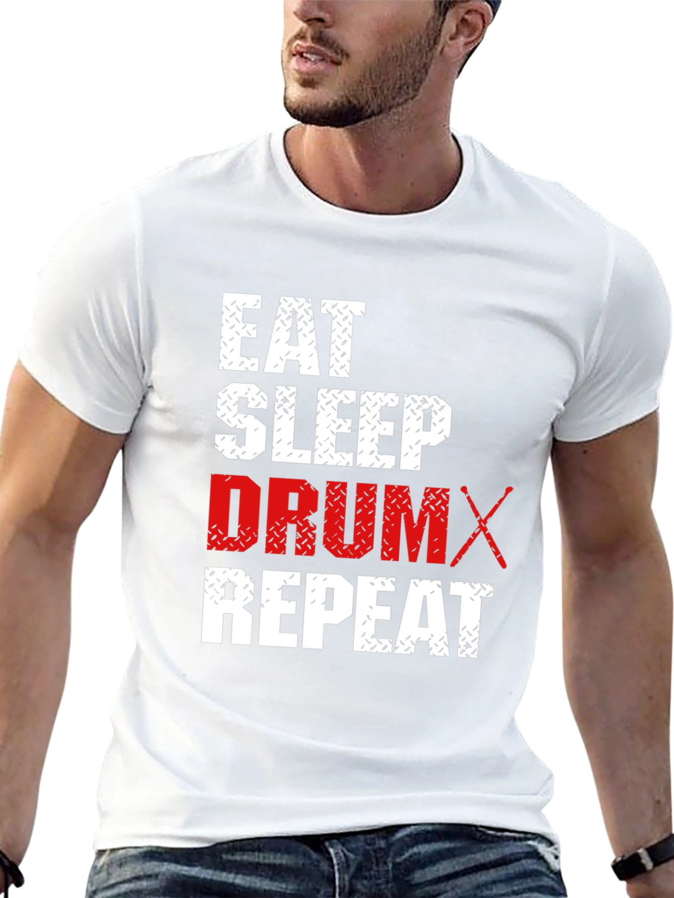 Eat Sleep Drum Repeat Black T-Shirt