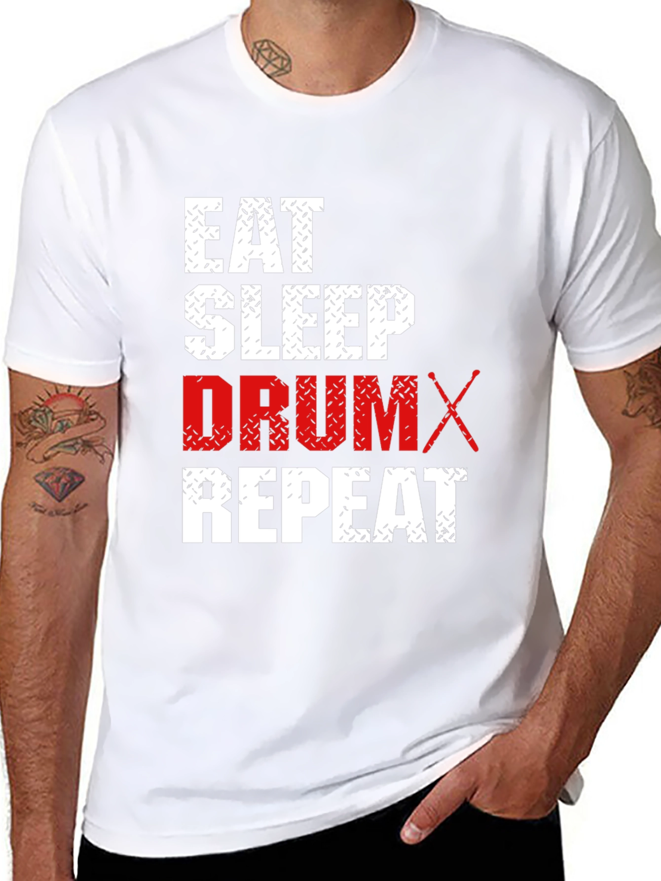 Eat Sleep Drum Repeat Black T-Shirt