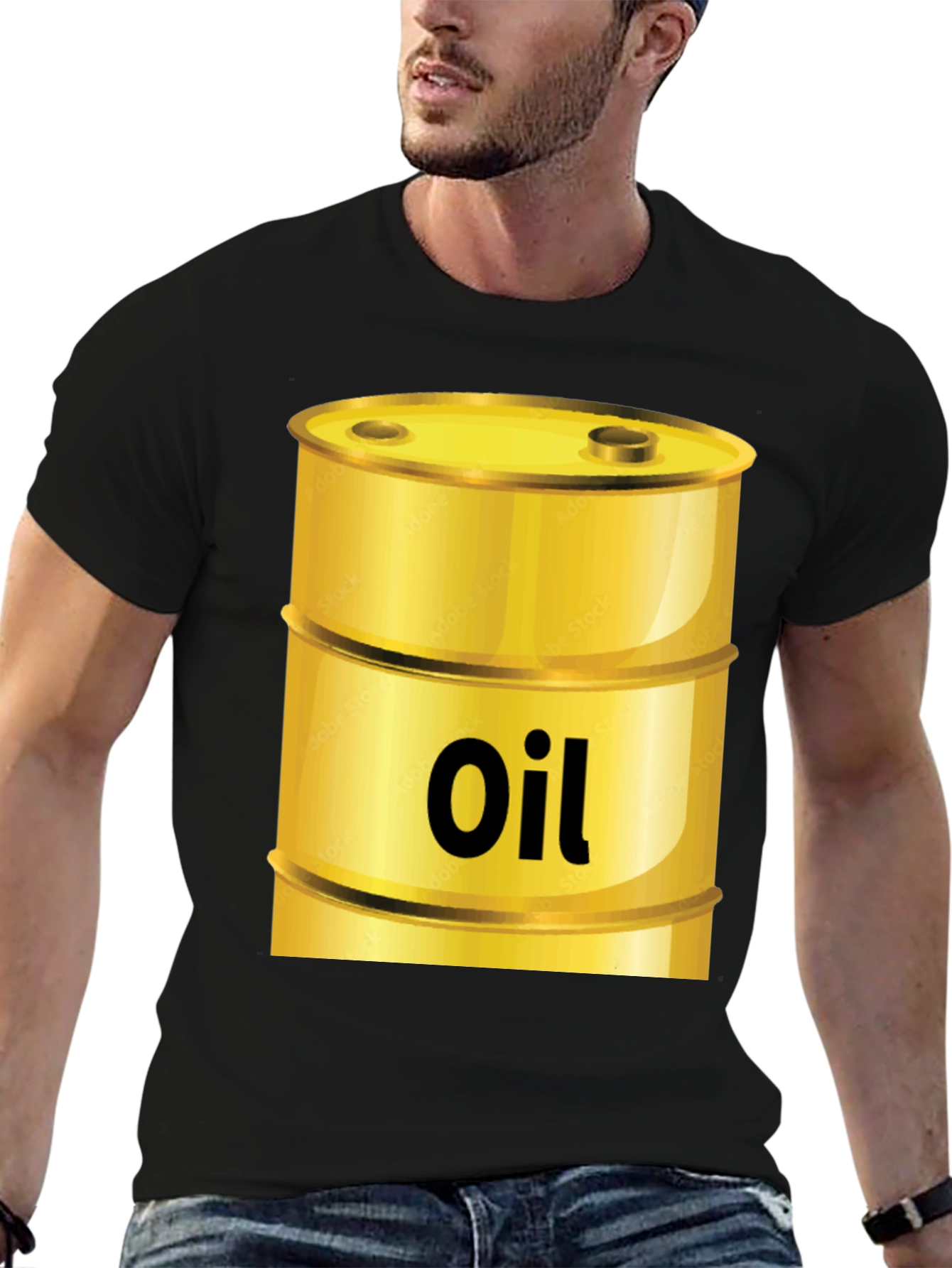 Oil Barrel Graphic Tee - Cool Black T-Shirt