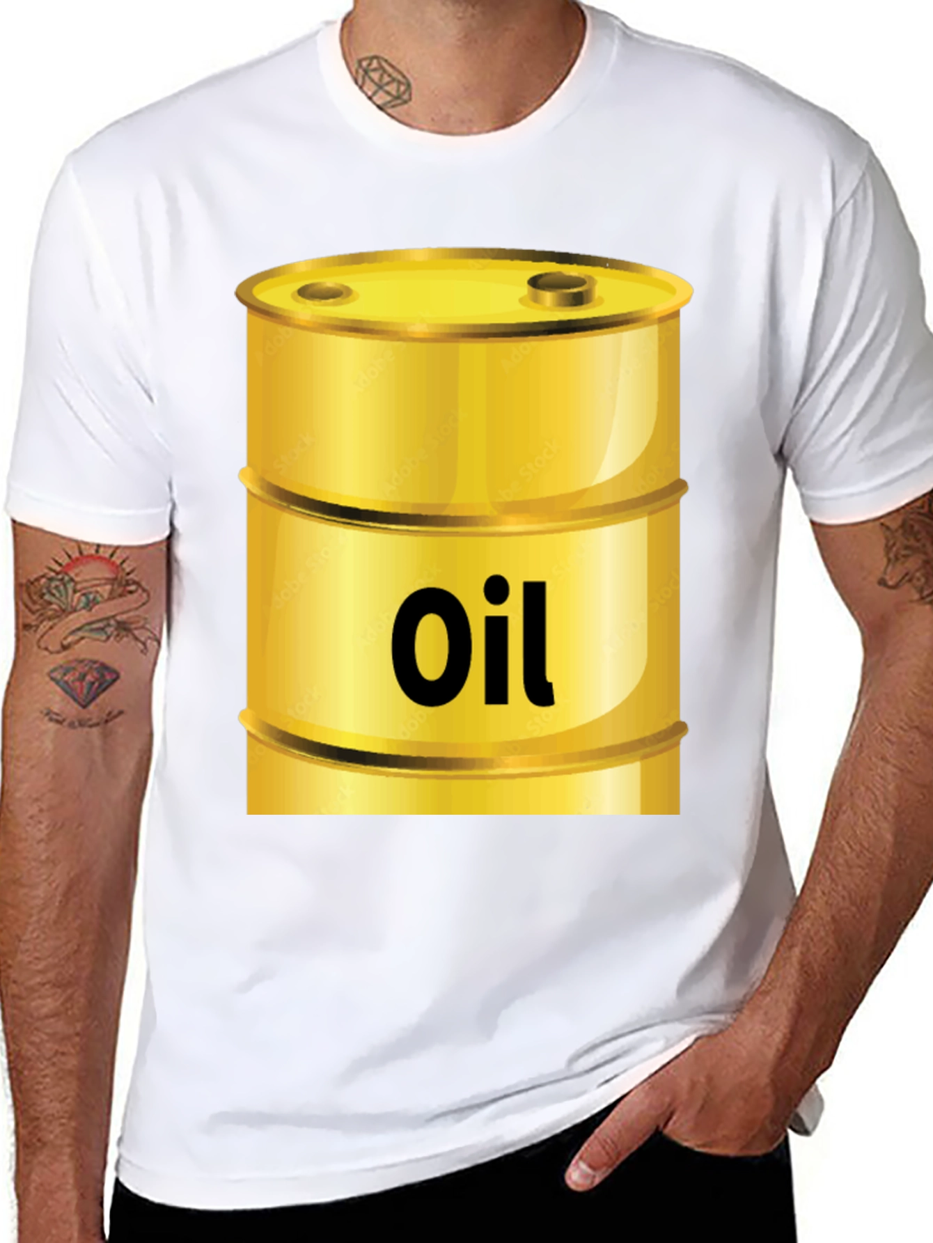 Oil Barrel Graphic Tee - Cool Black T-Shirt