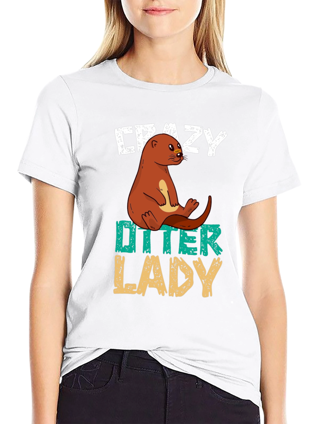 Crazy Otter Lady T-Shirt - Unisex Animal Lover Tee