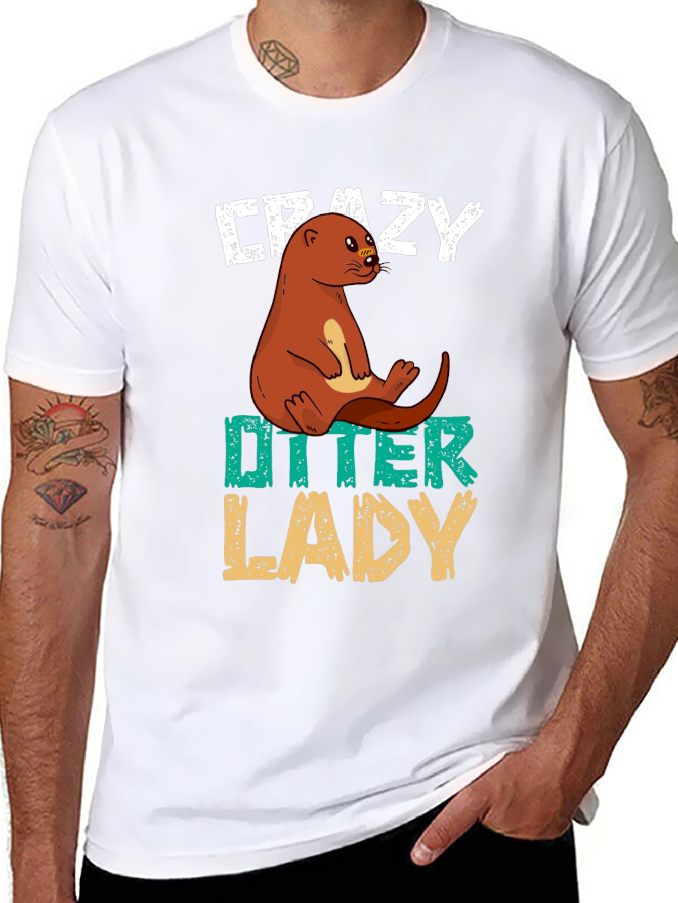 Crazy Otter Lady T-Shirt - Unisex Animal Lover Tee