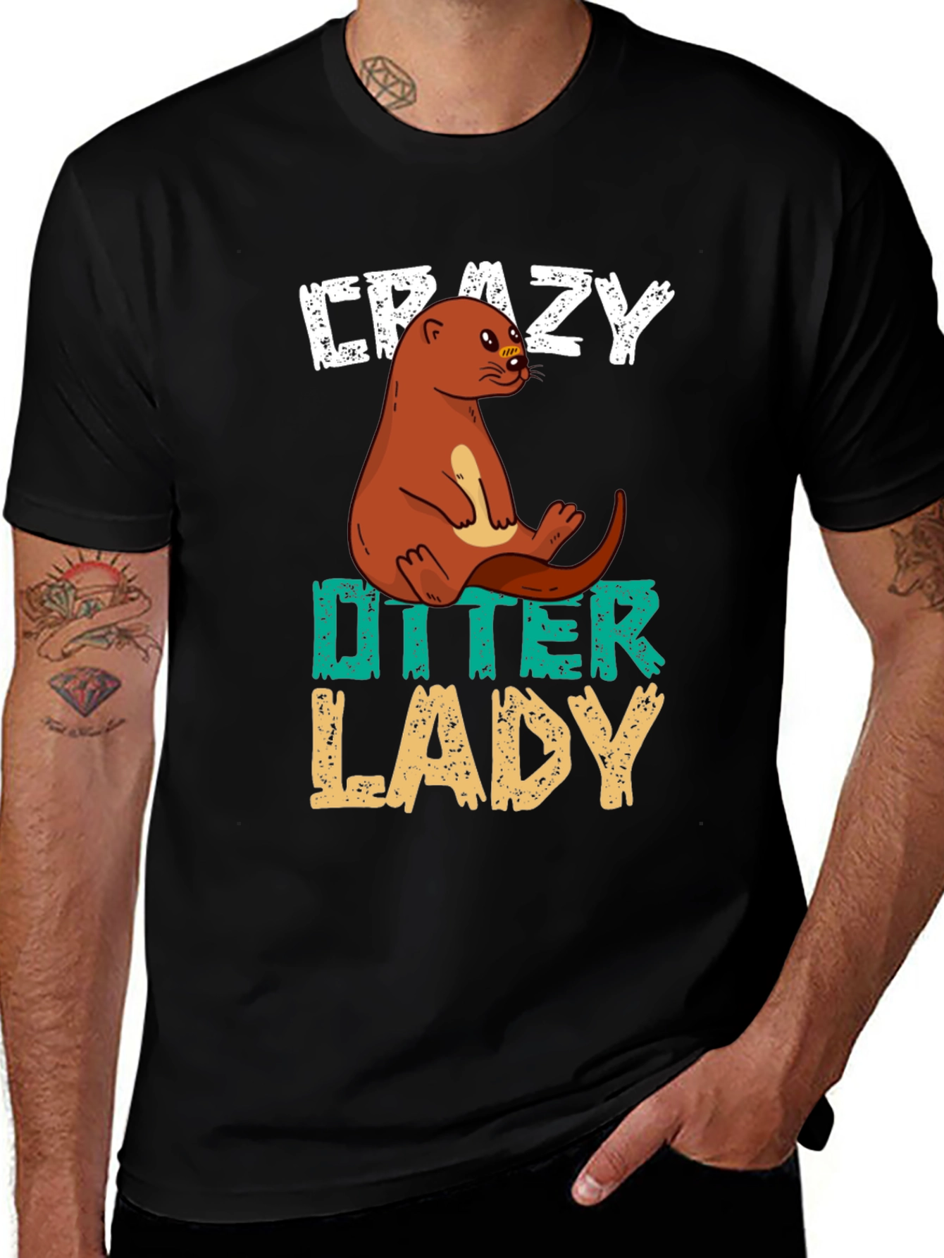 Crazy Otter Lady T-Shirt - Unisex Animal Lover Tee