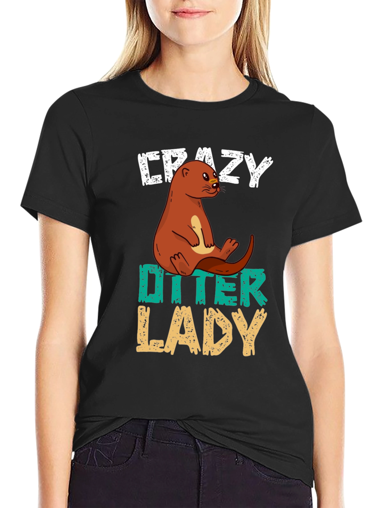 Crazy Otter Lady T-Shirt - Unisex Animal Lover Tee