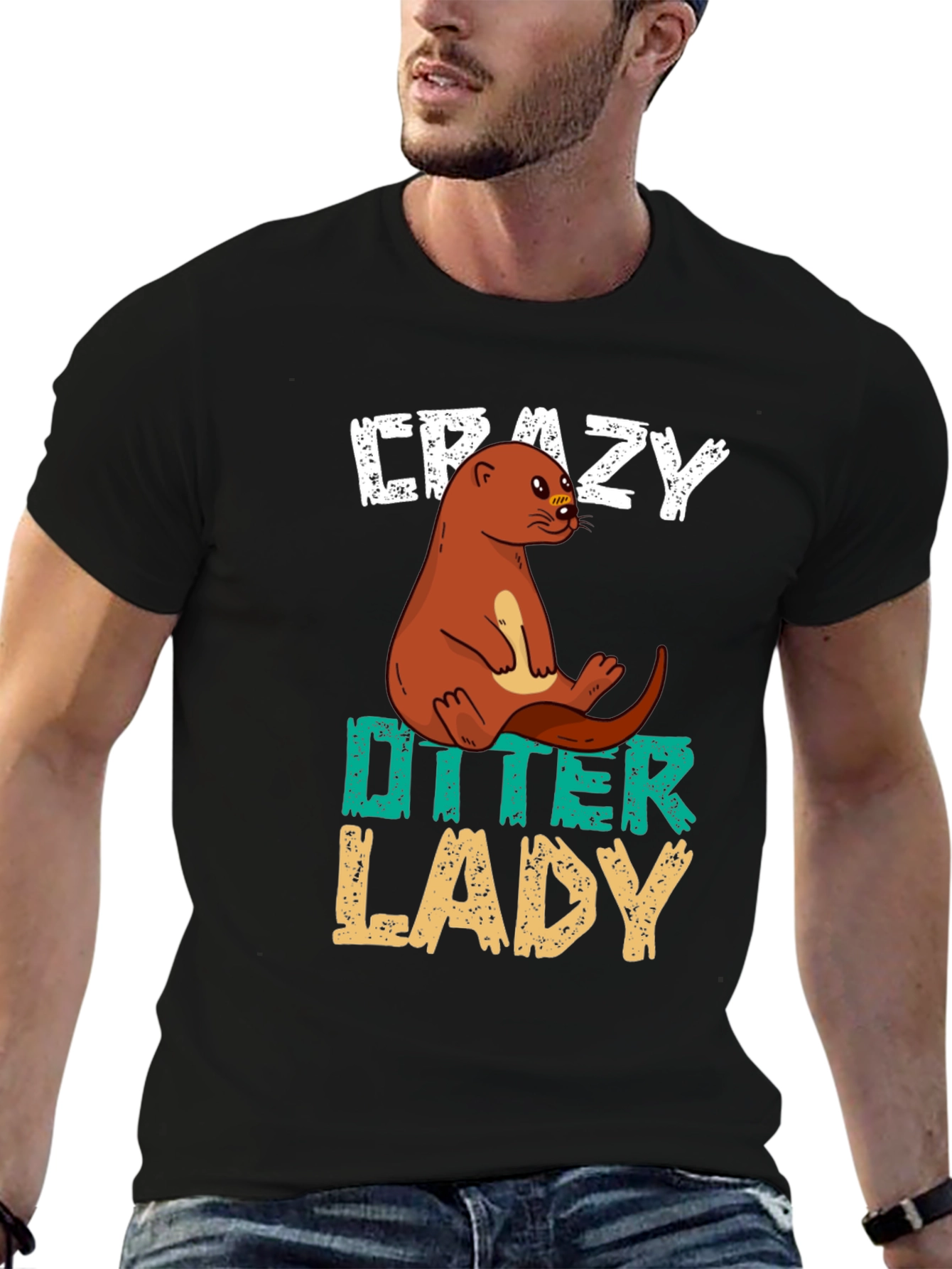 Crazy Otter Lady T-Shirt - Unisex Animal Lover Tee