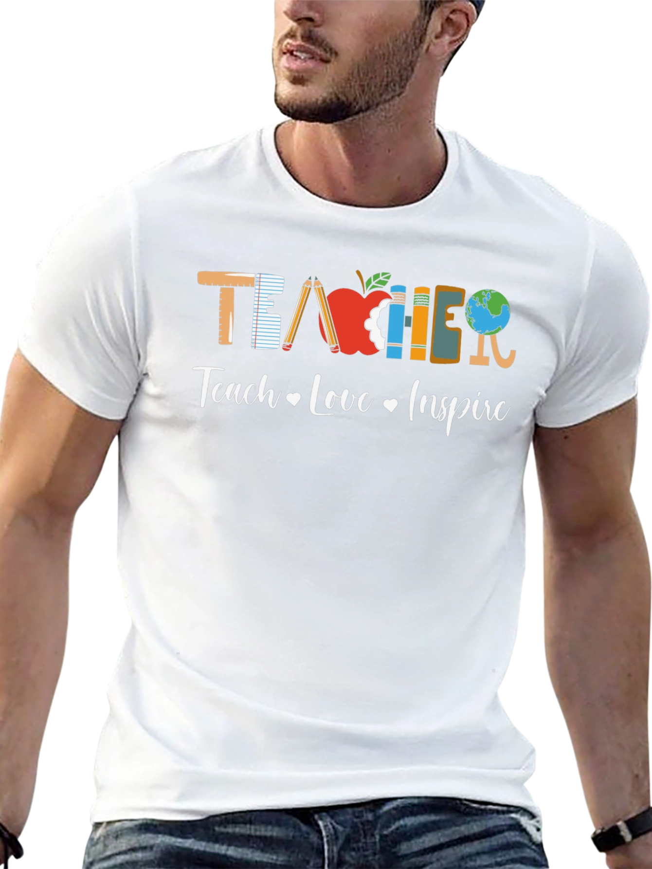Teacher Teach Love Inspire Graphic Tee