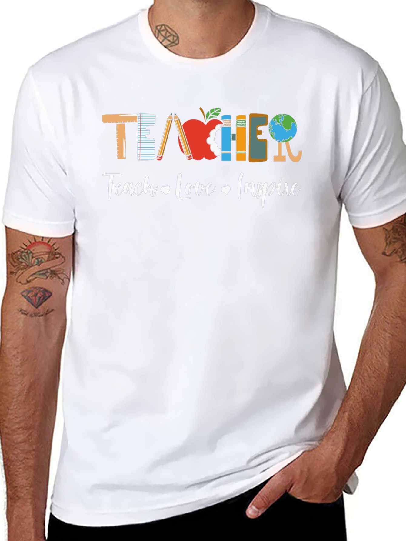 Teacher Teach Love Inspire Graphic Tee