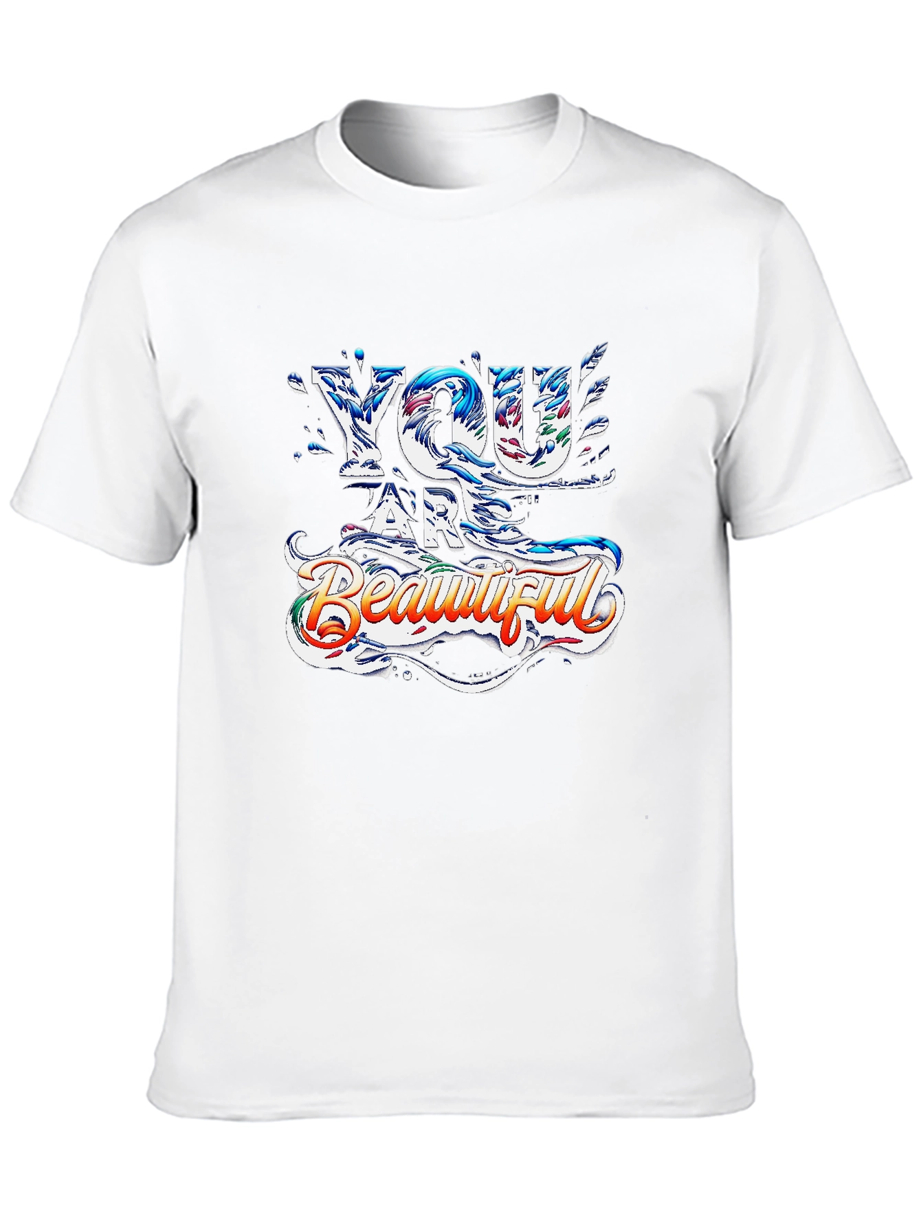 You Are Beautiful Graphic Print Black T-Shirt