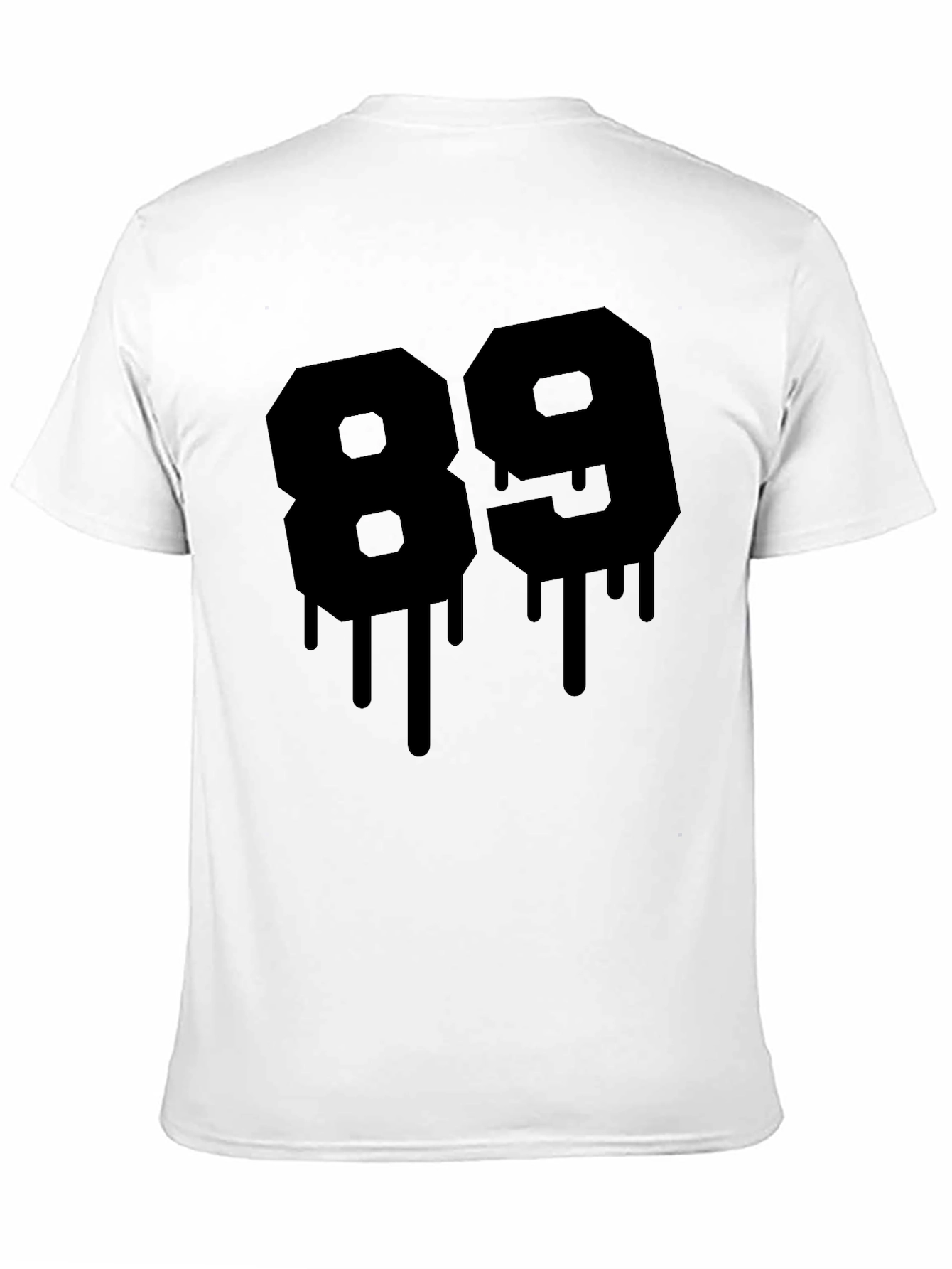 Mens Black T-Shirt with Graphic Number 89